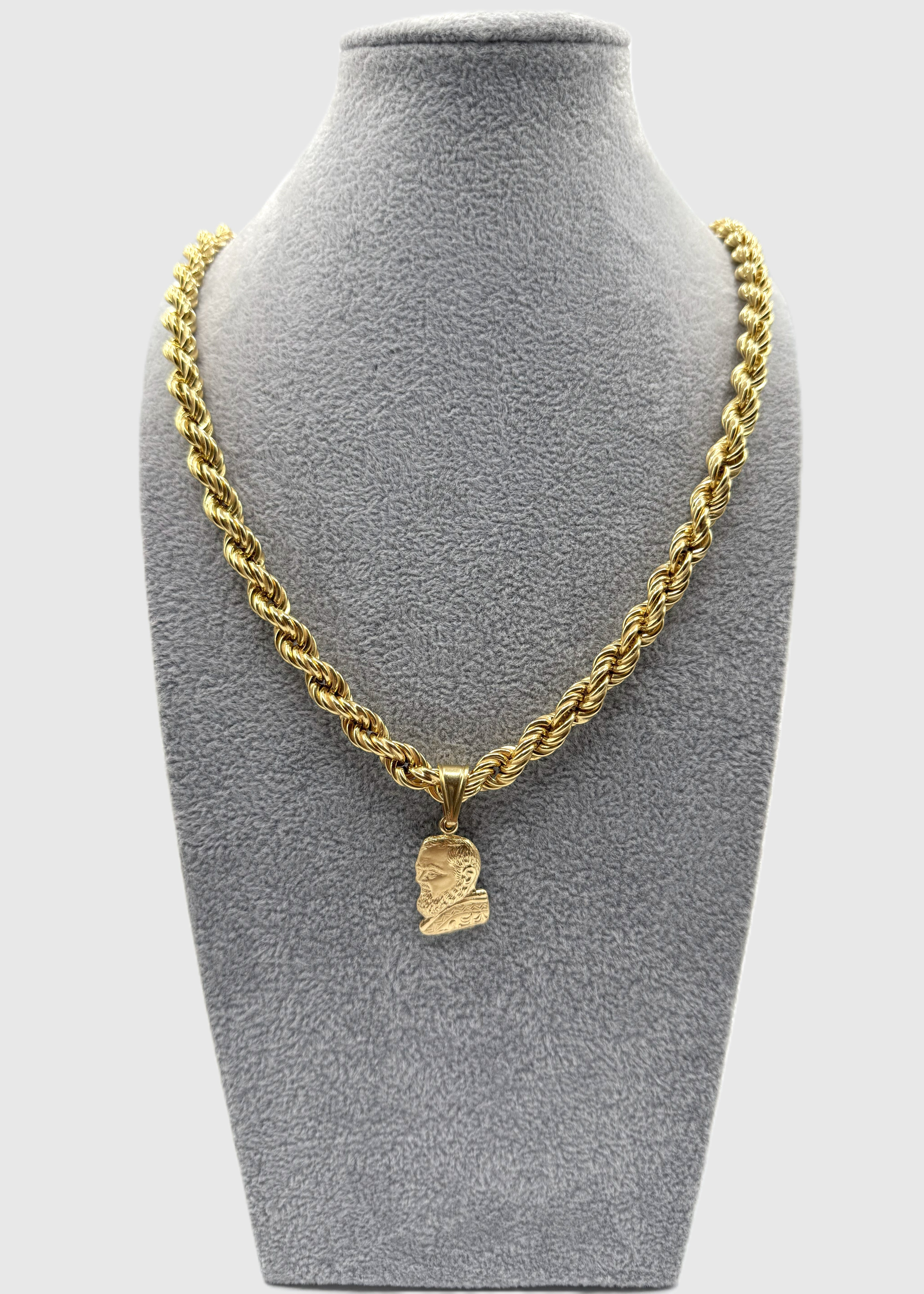 Collana Funetta 8mm x 60 Cm Con Ciondolo Padre Pio Argento 925