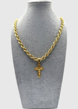 Collana Funetta 8mm Con Ciondolo Crocifisso Argento 925