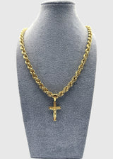 Collana Funetta 8mm Con Ciondolo Crocifisso Argento 925