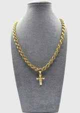 Collana Funetta 8mm Con Ciondolo Crocifisso Argento 925