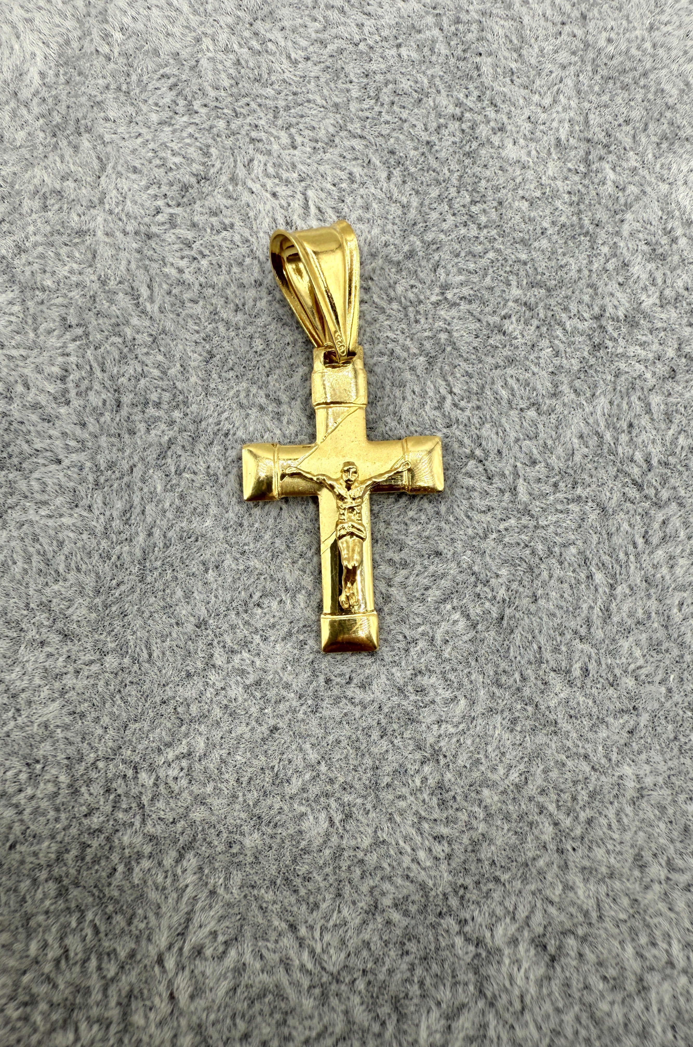 Collana Uomo Bicolore  5 mm Con Ciondolo Crocifisso Argento 925