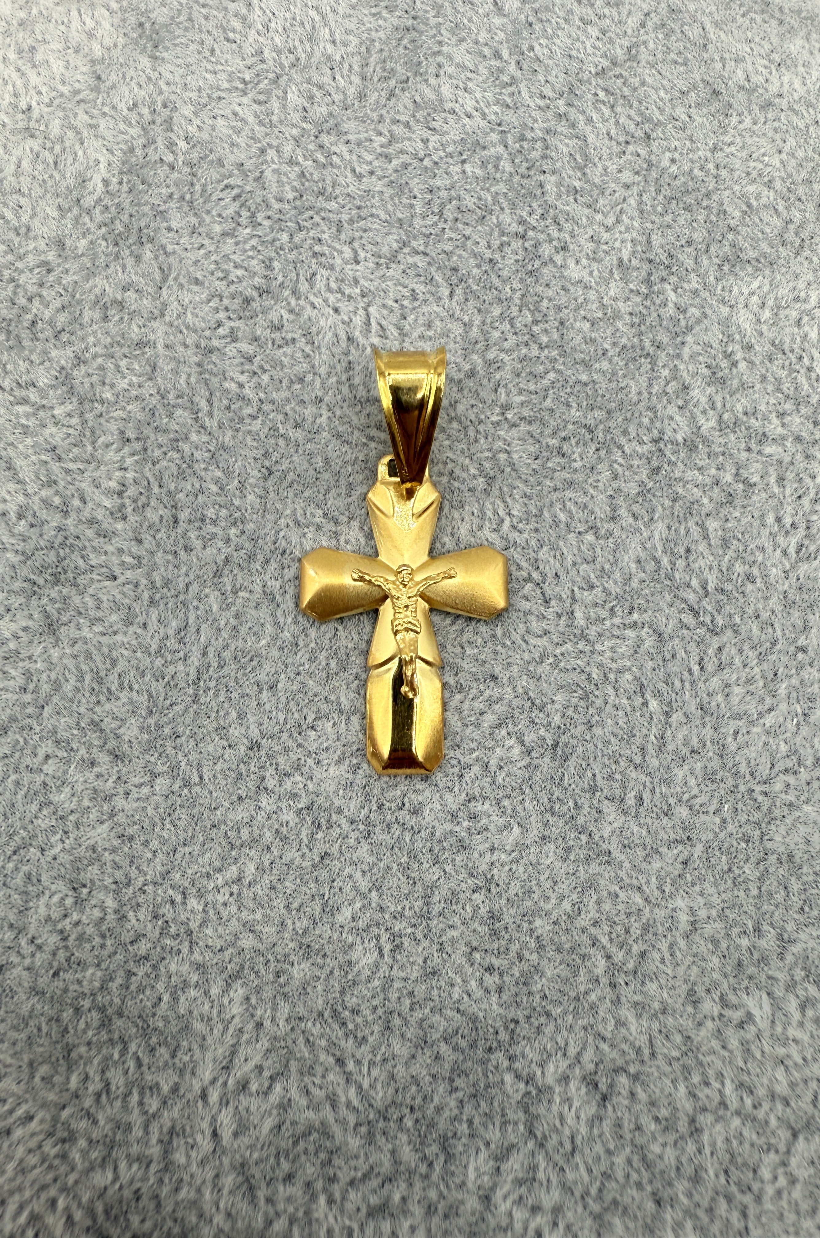 Collana Uomo Bicolore  5 mm Con Ciondolo Crocifisso Argento 925