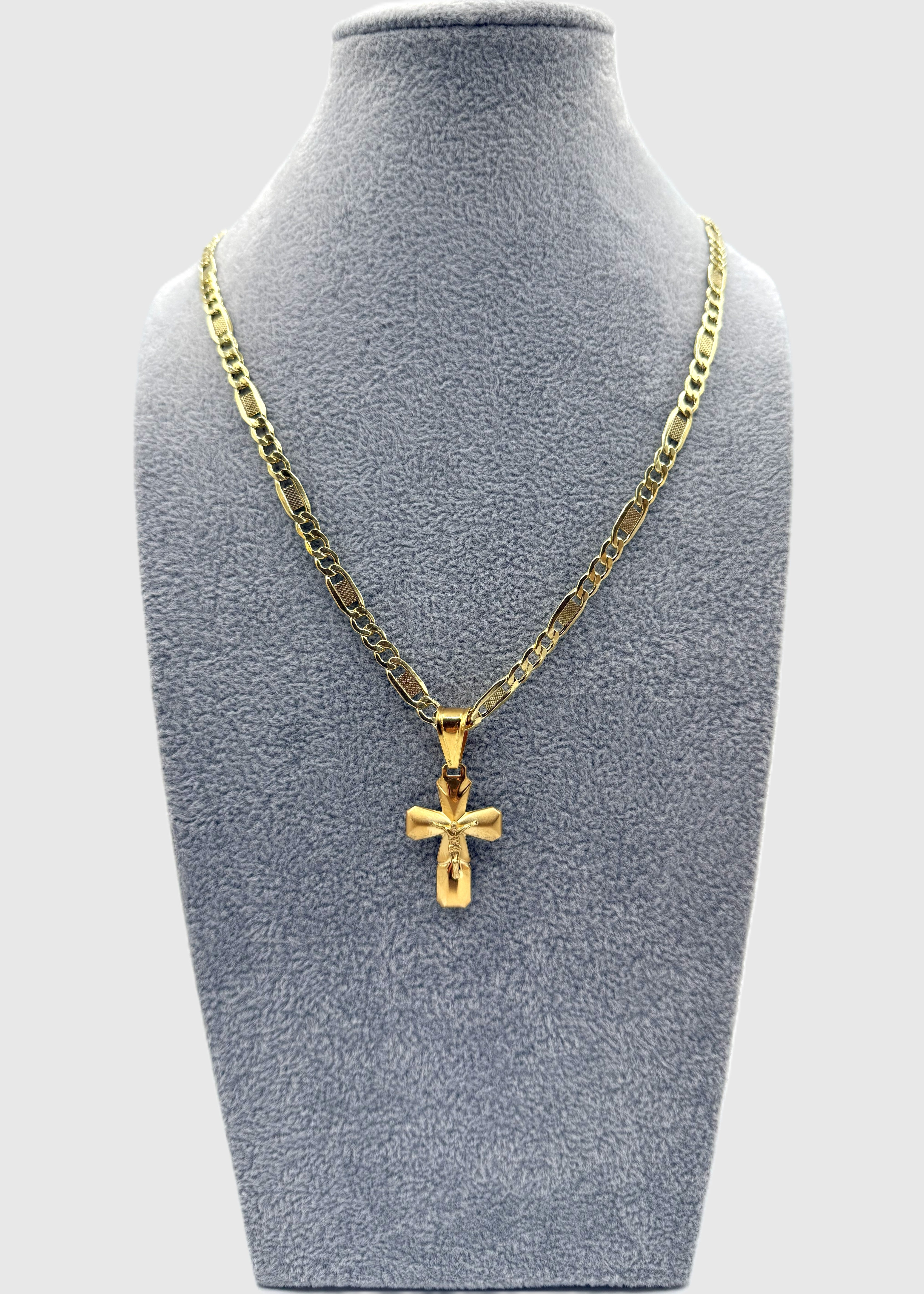 Collana Uomo 3+1  Con Ciondolo Crocifisso Argento 925