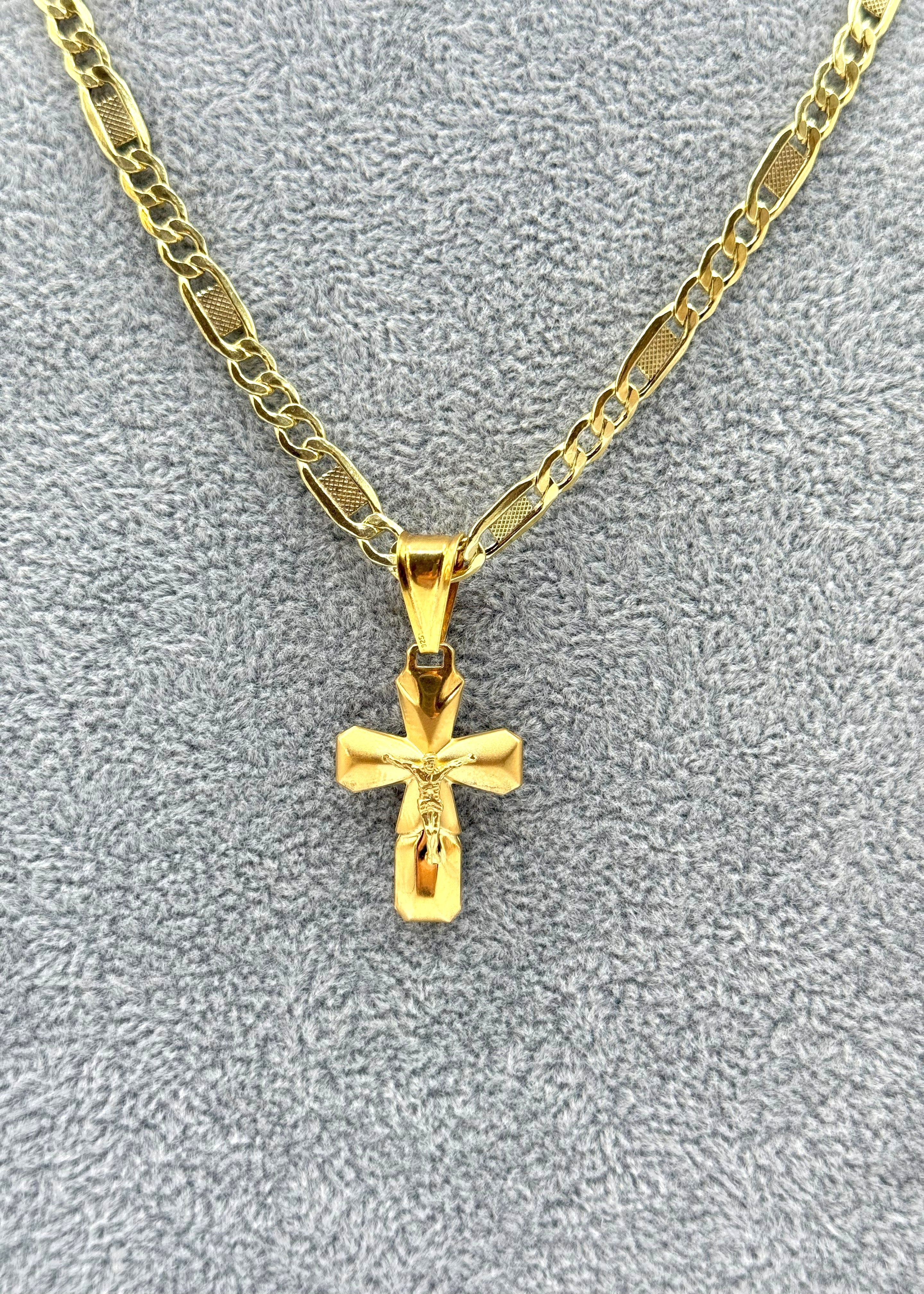 Collana Uomo 3+1  Con Ciondolo Crocifisso Argento 925