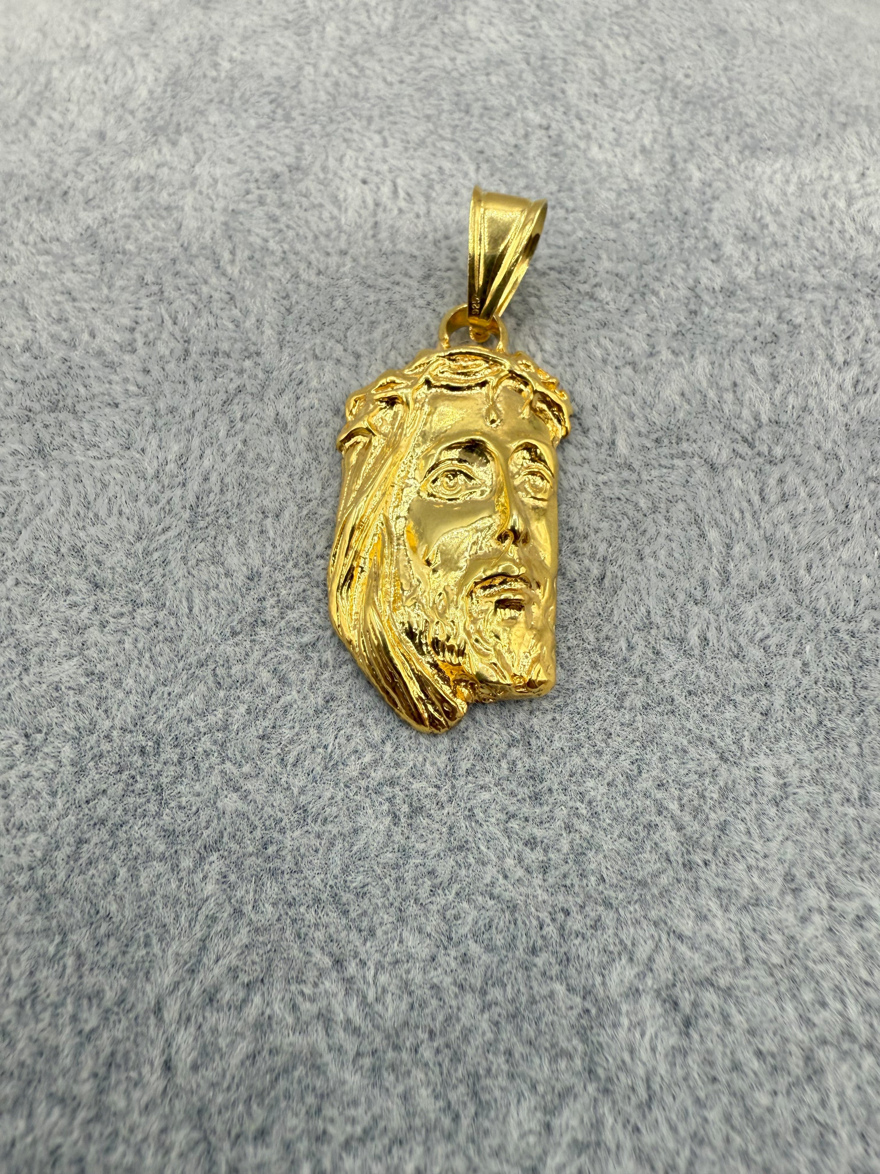 Collana Uomo Bicolore 5 mm Con Ciondolo Gesù Argento 925