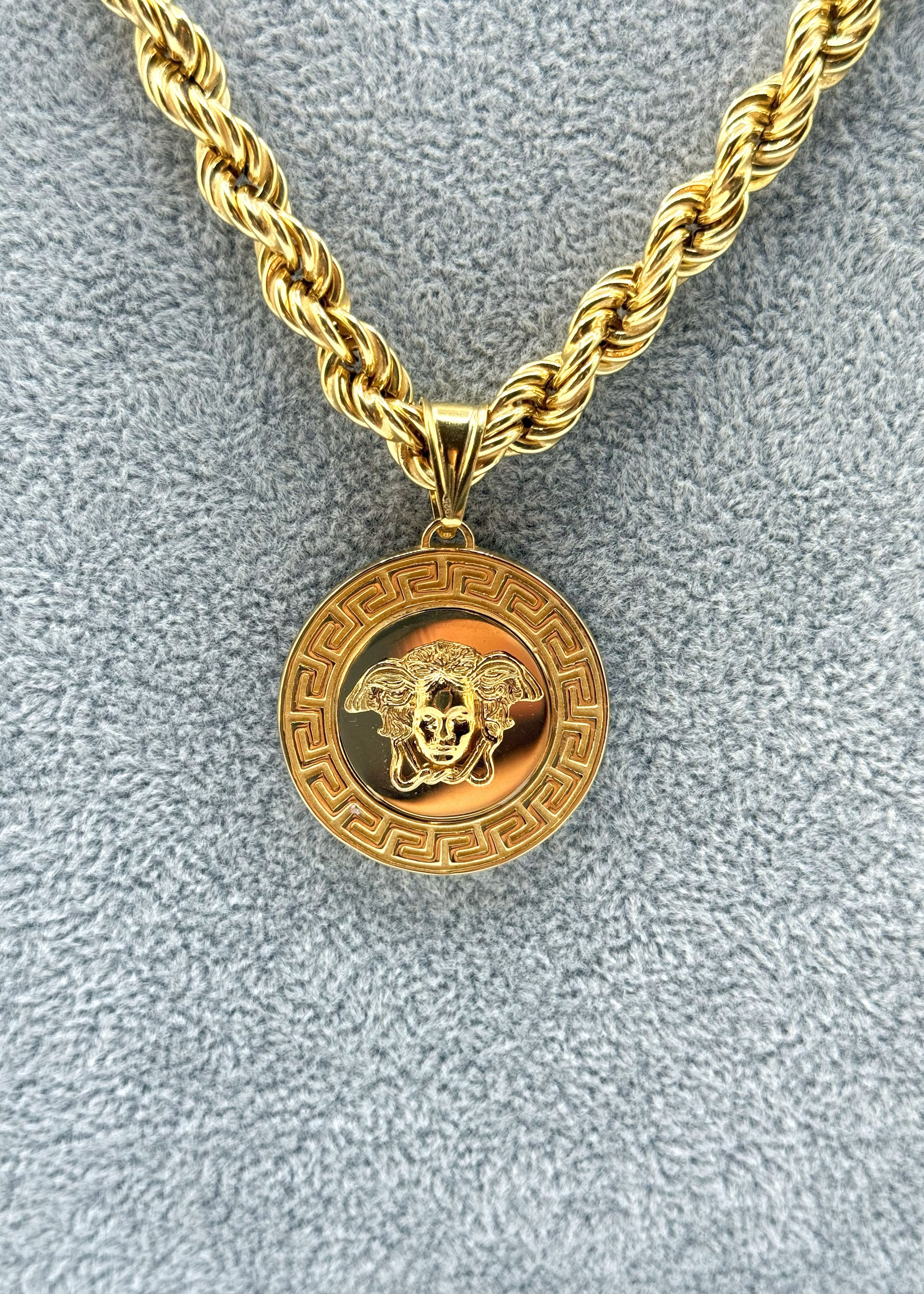 Collana Funetta 8mm Con Ciondolo Versace Argento 925