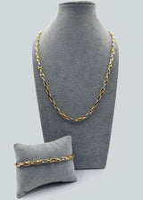 Completo Collana + Bracciale Bicolore Argento925