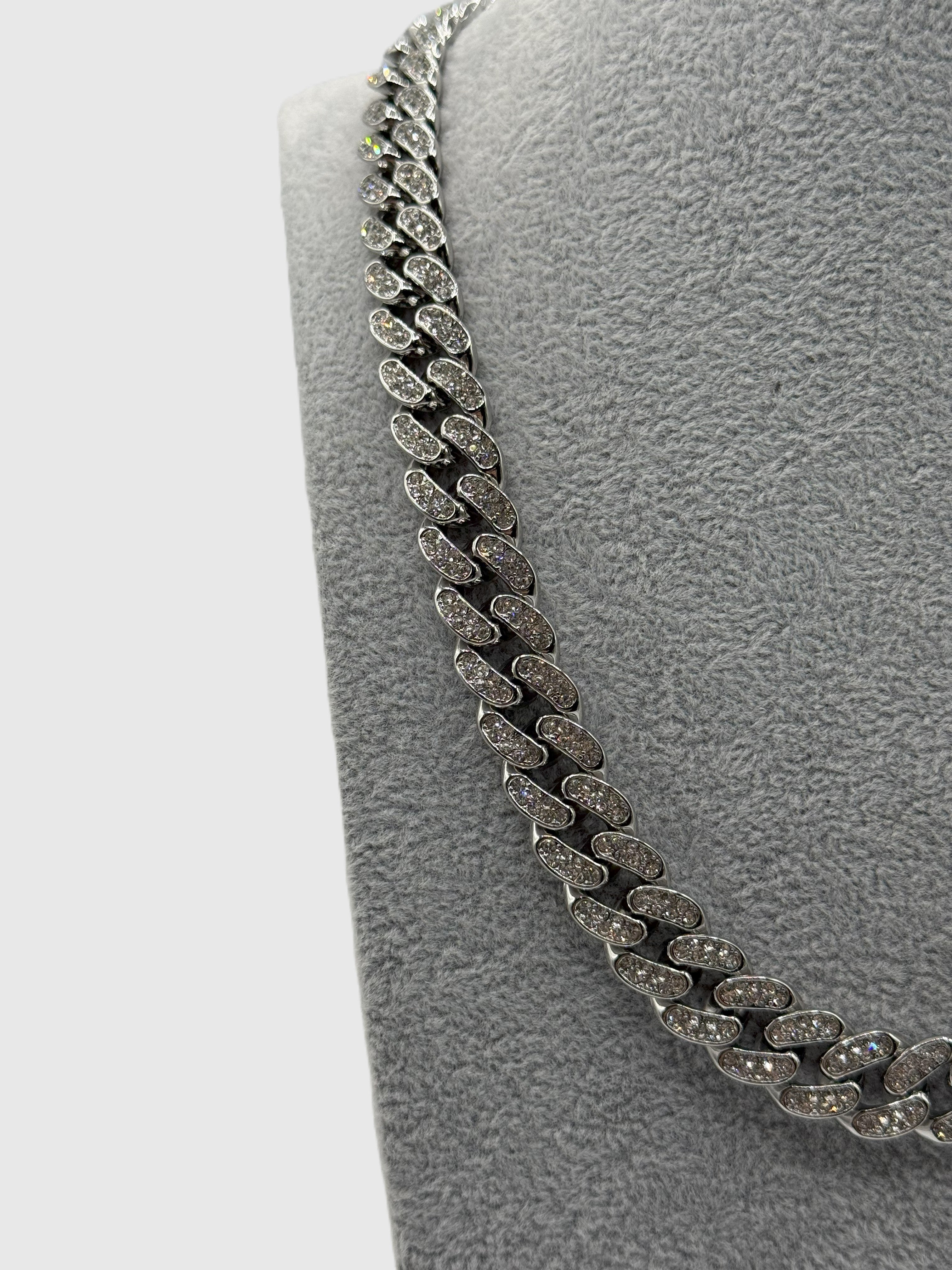 Collana Uomo Acciaio Cuban Link Zirconata