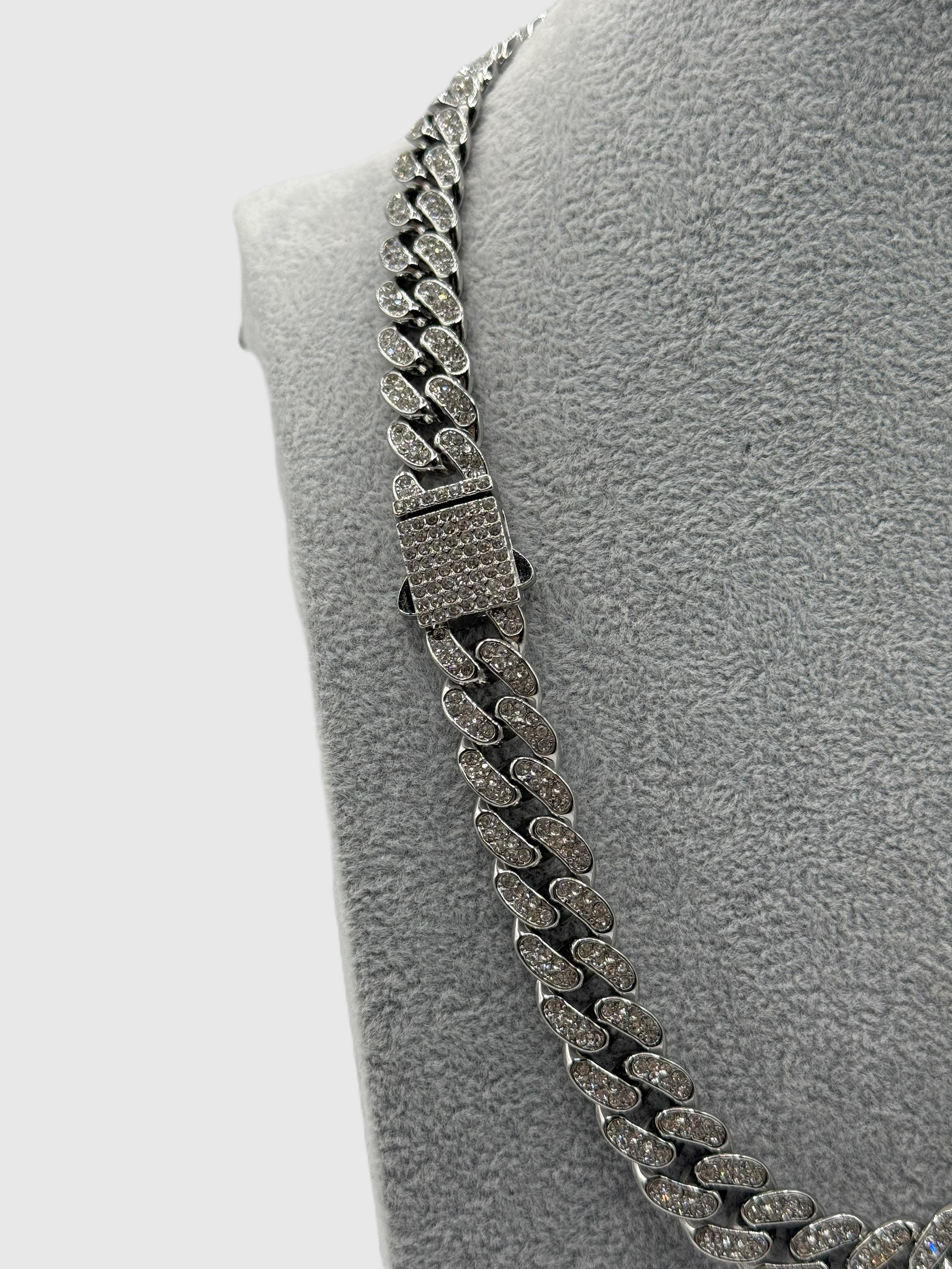 Collana Uomo Acciaio Cuban Link Zirconata