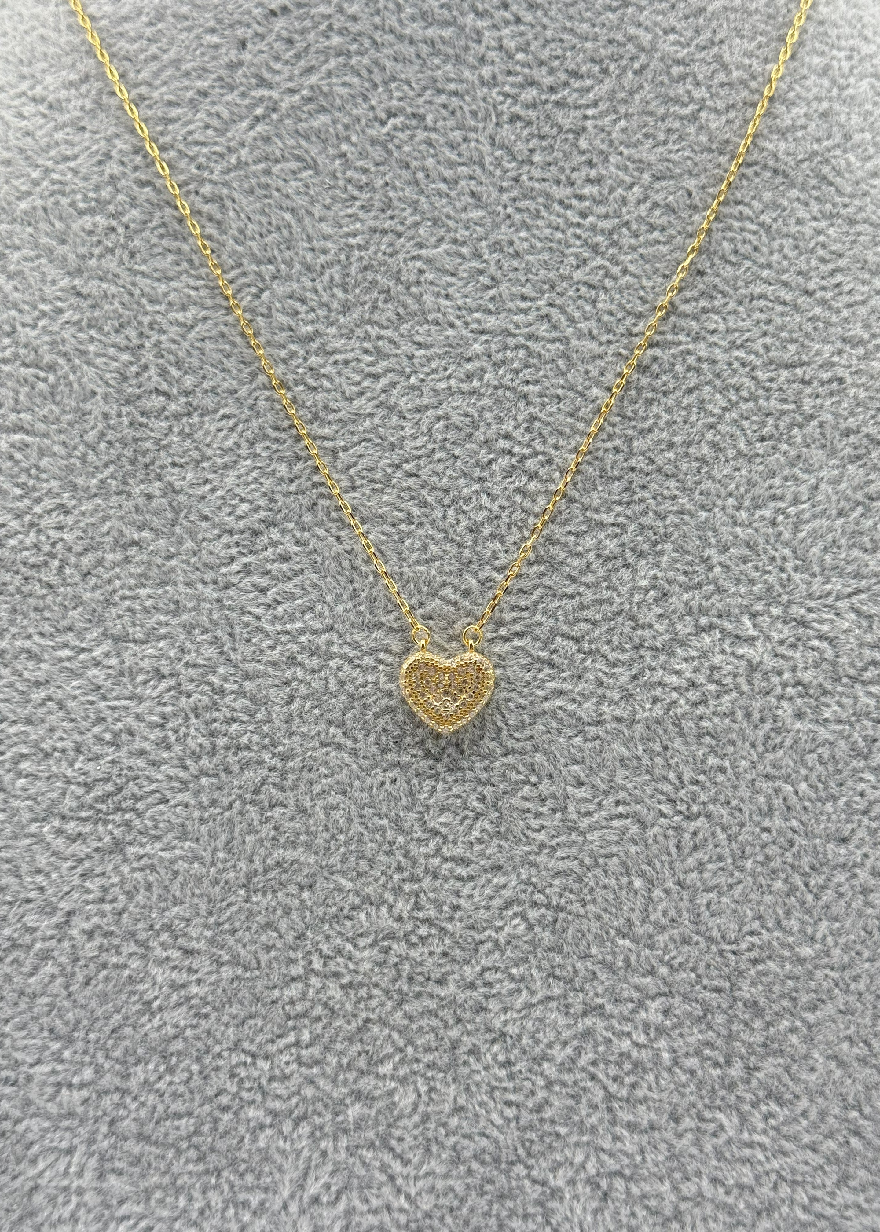 Collana Argento925 Dorata Con Cuore Zirconato Art.CL24/118