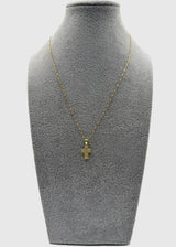 Collana Argento925 Dorata Con Ciondolo Crocifisso Zirconato Art.P20