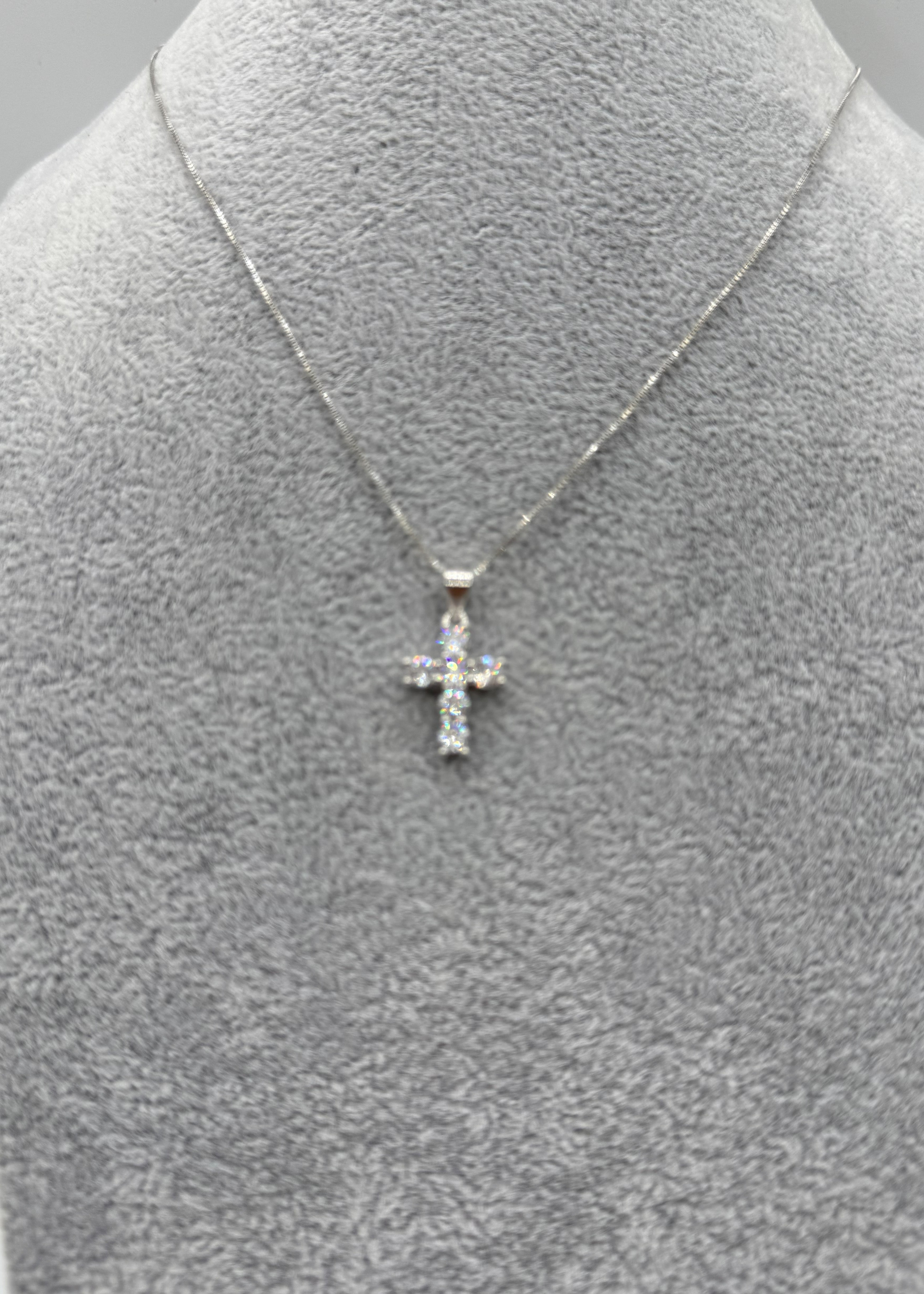 Collana Argento925 Con Ciondolo Crocifisso Zirconato Art.P20/24