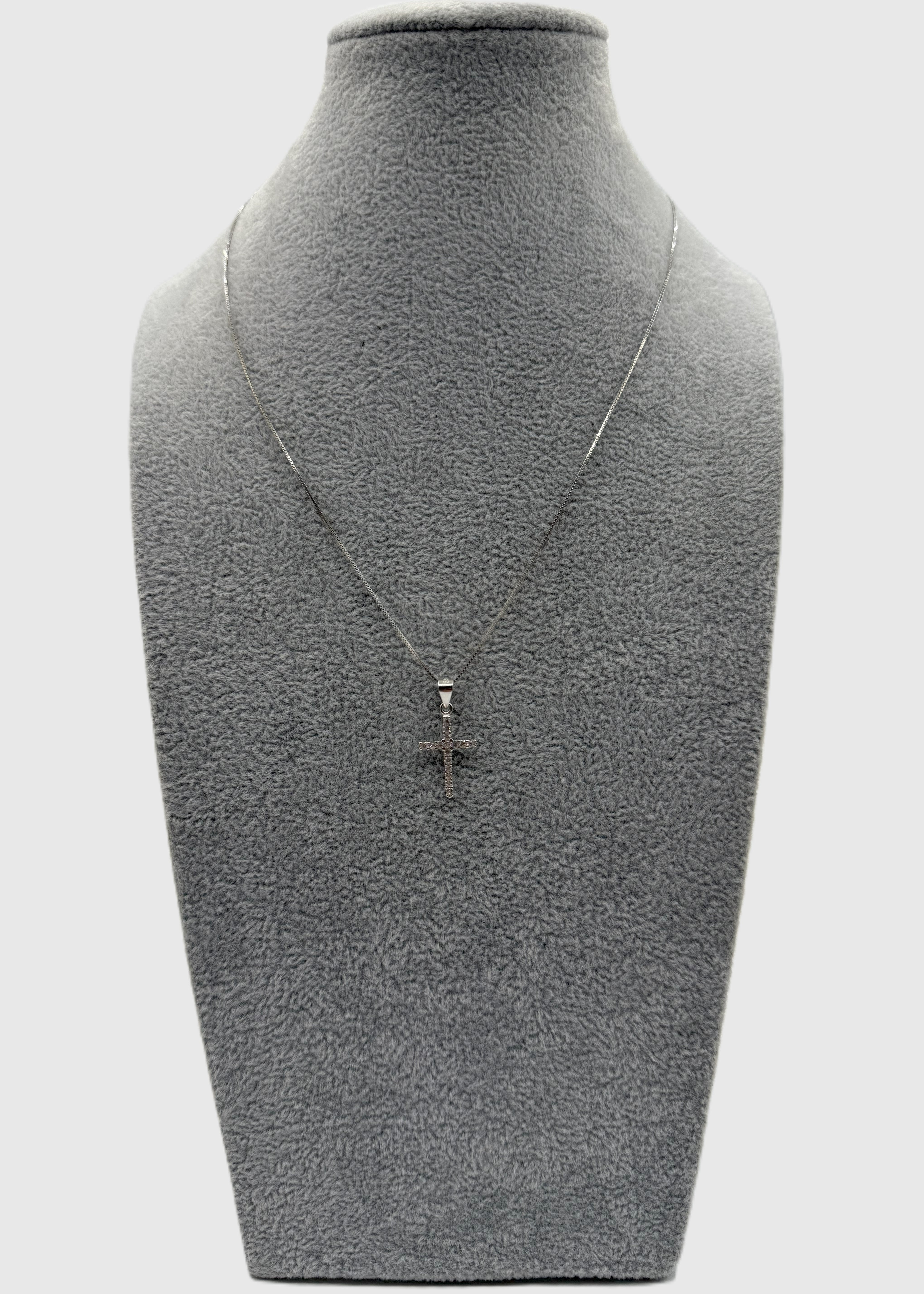 Collana Argento925 Con Ciondolo Crocifisso Zirconato Art.P20/21A