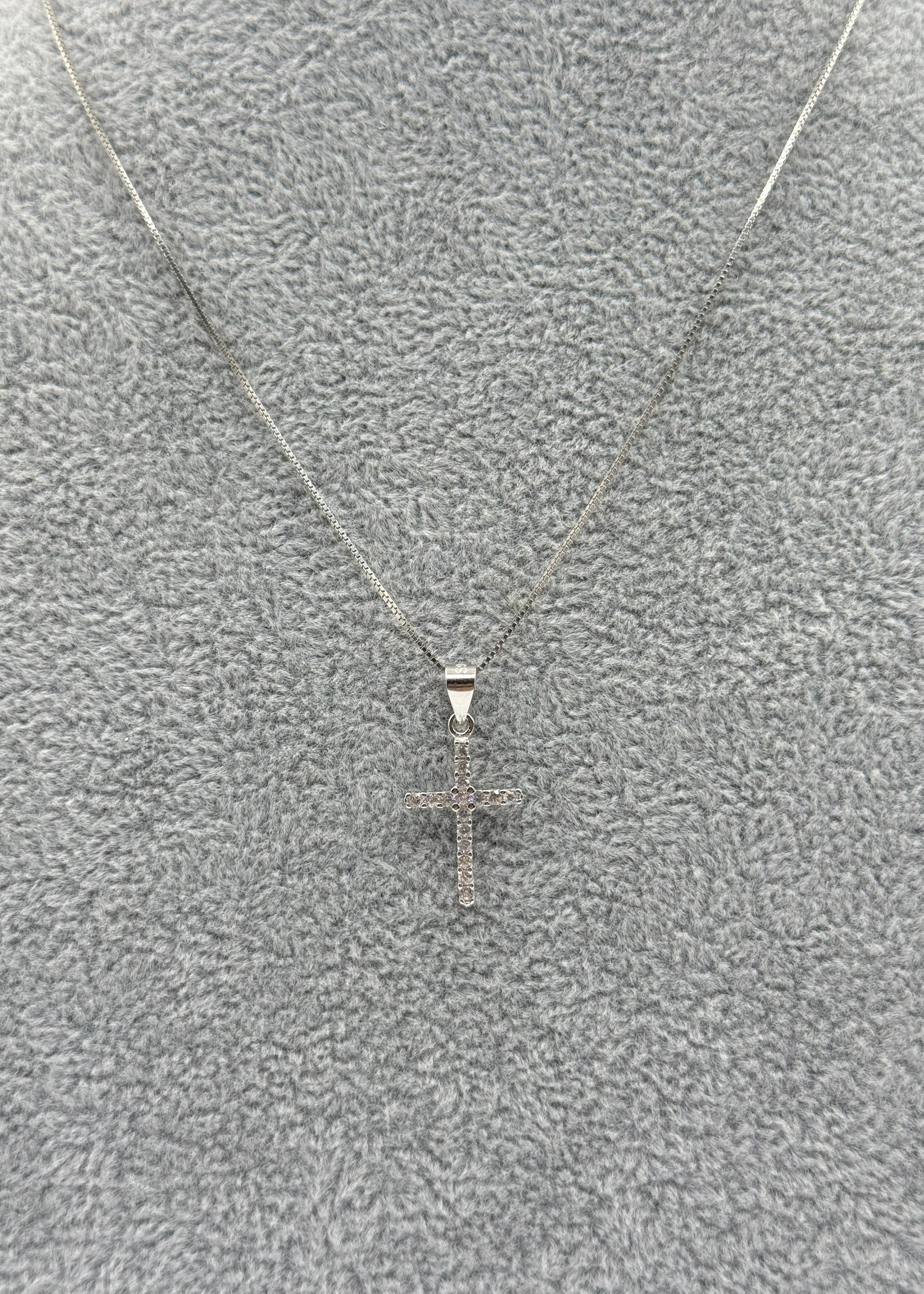 Collana Argento925 Con Ciondolo Crocifisso Zirconato Art.P20/21A