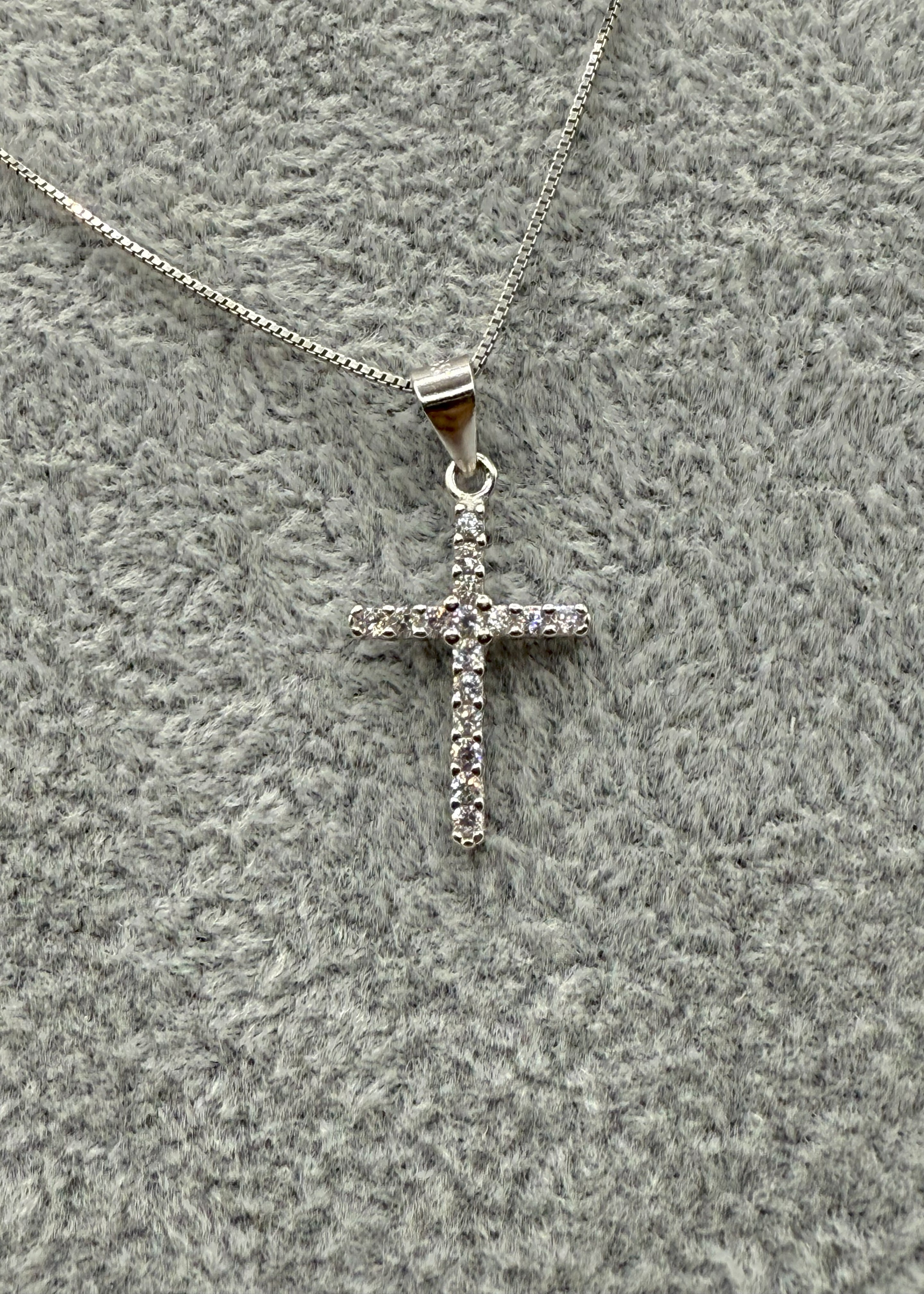 Collana Argento925 Con Ciondolo Crocifisso Zirconato Art.P20/21A