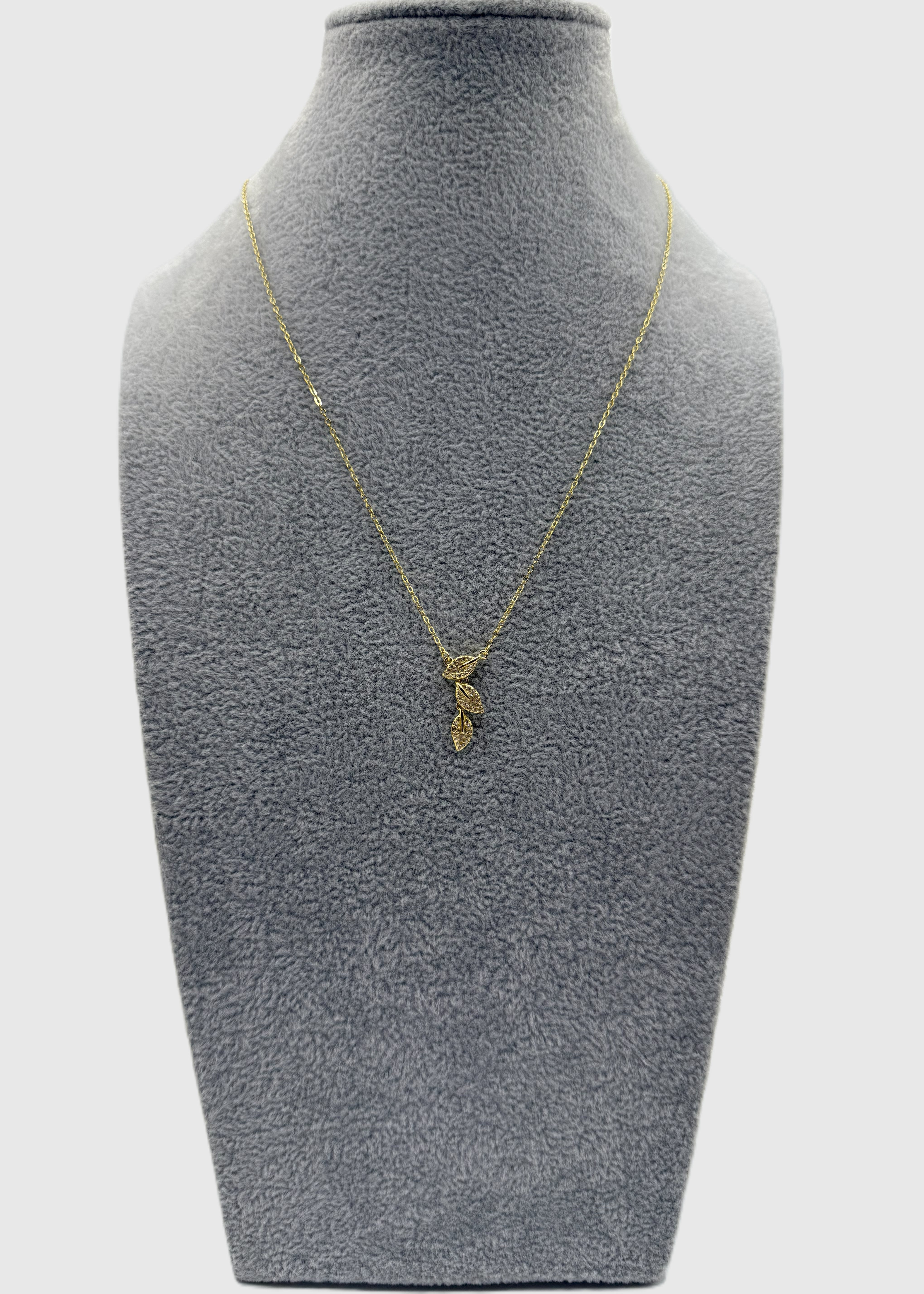 Collana Argento925 Dorata Con Foglioline Zirconate Art.CL37/28