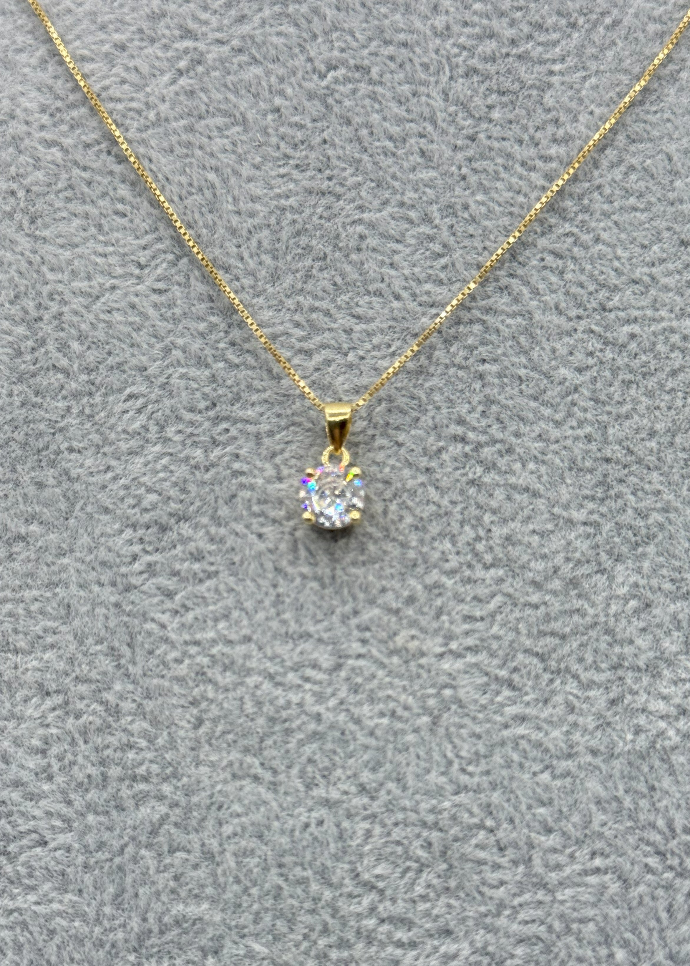 Collana Argento925 Dorata Con Ciondolo Zirconato Art.P1/1C6