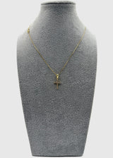 Collana Argento925 Dorato Con Ciondolo Crocifisso Zirconato Art.Cz02