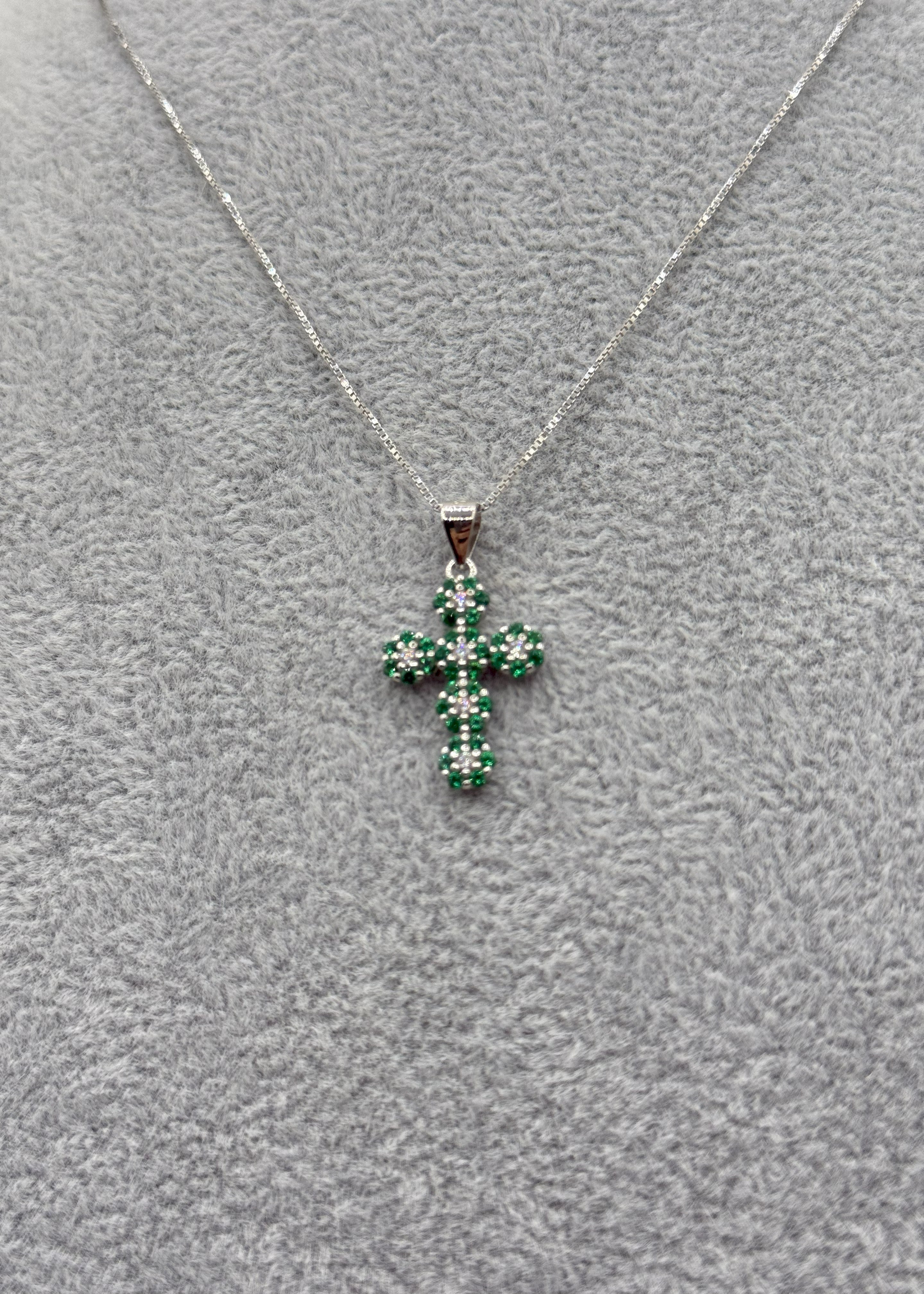 Collana Argento925 Con Ciondolo Crocifisso Zirconato Art.P20/79