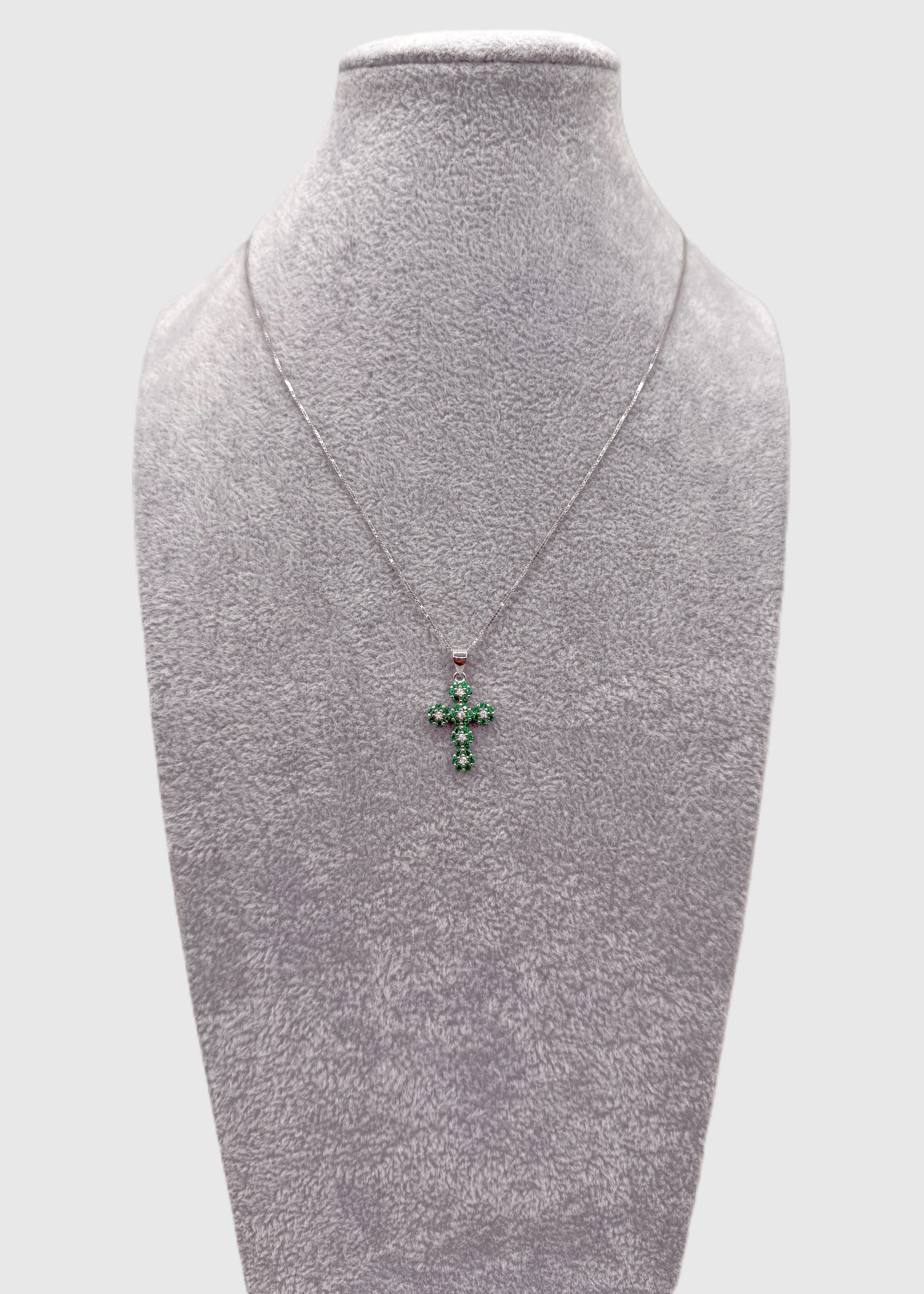 Collana Argento925 Con Ciondolo Crocifisso Zirconato Art.P20/79