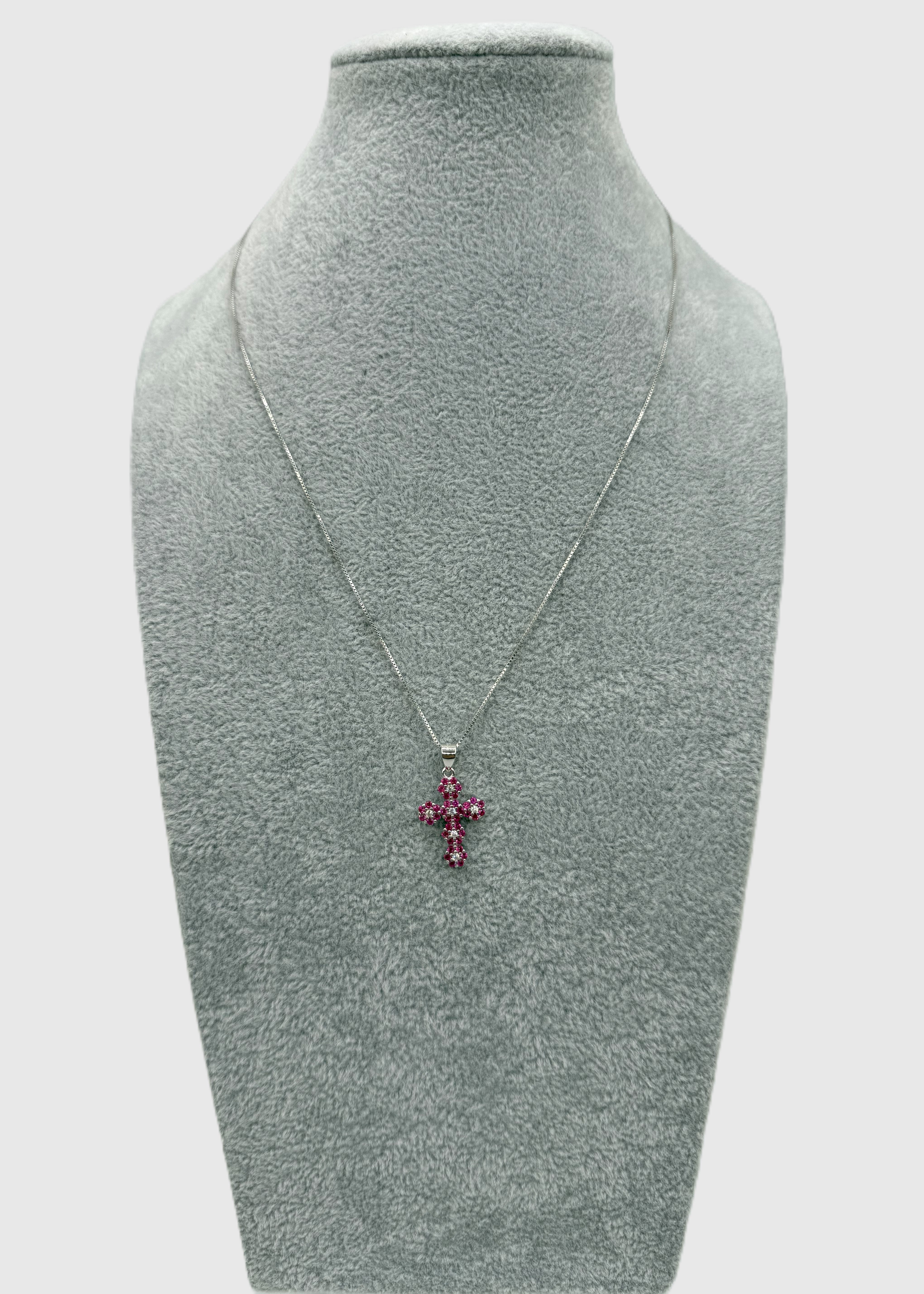 Collana Argento925 Con Ciondolo Crocifisso Zirconato Art.P20/79