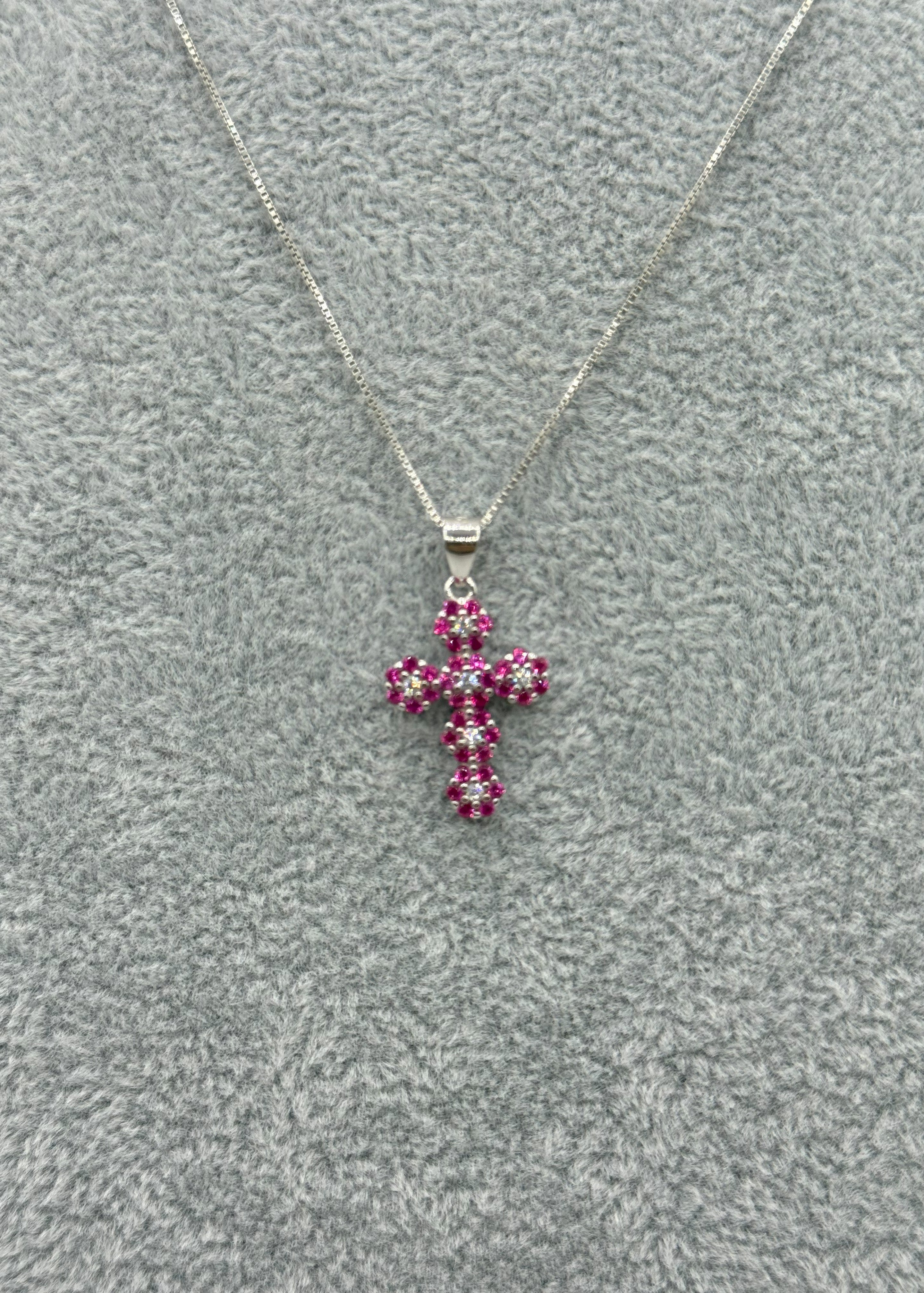 Collana Argento925 Con Ciondolo Crocifisso Zirconato Art.P20/79
