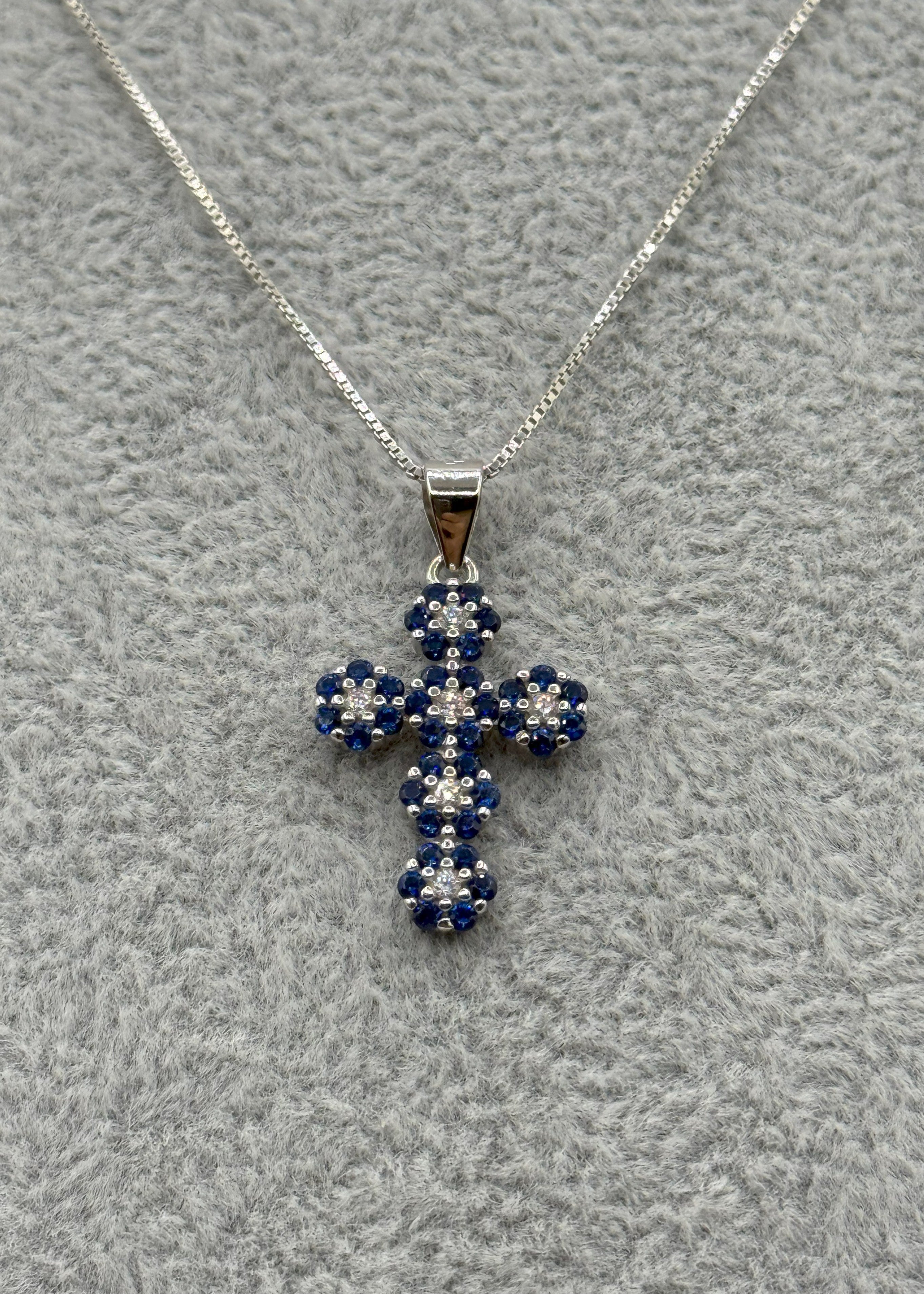 Collana Argento925 Con Ciondolo Crocifisso Zirconato Art.P20/79