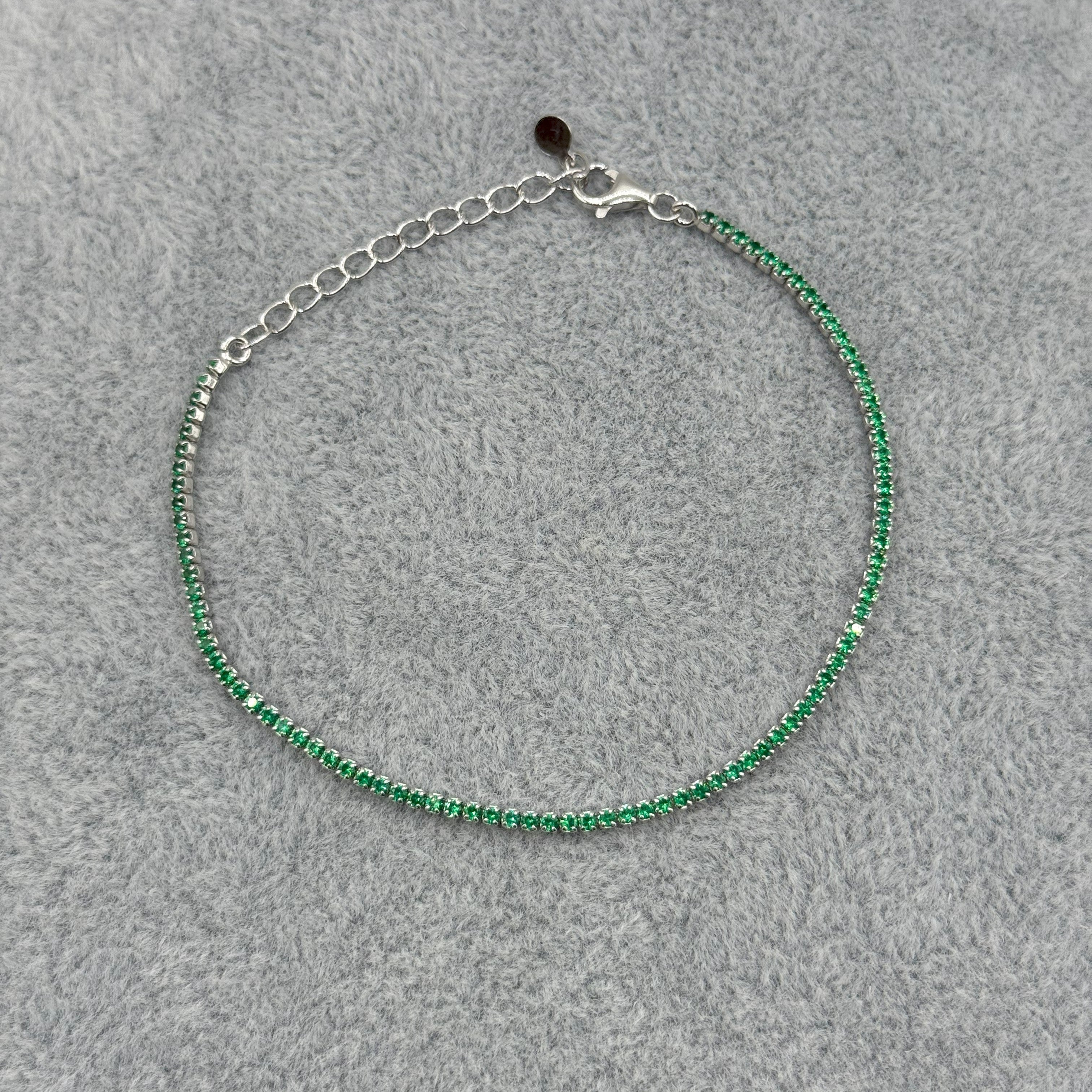 Bracciale Argento925 Tennis Verde Smeraldo