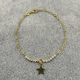 Bracciale Argento925 Dorato Con Stella e Zirconi Art.9946