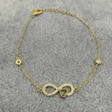 Bracciale Argento925 Dorato Con Simbolo Infinito Zirconato Art.Br52/19C