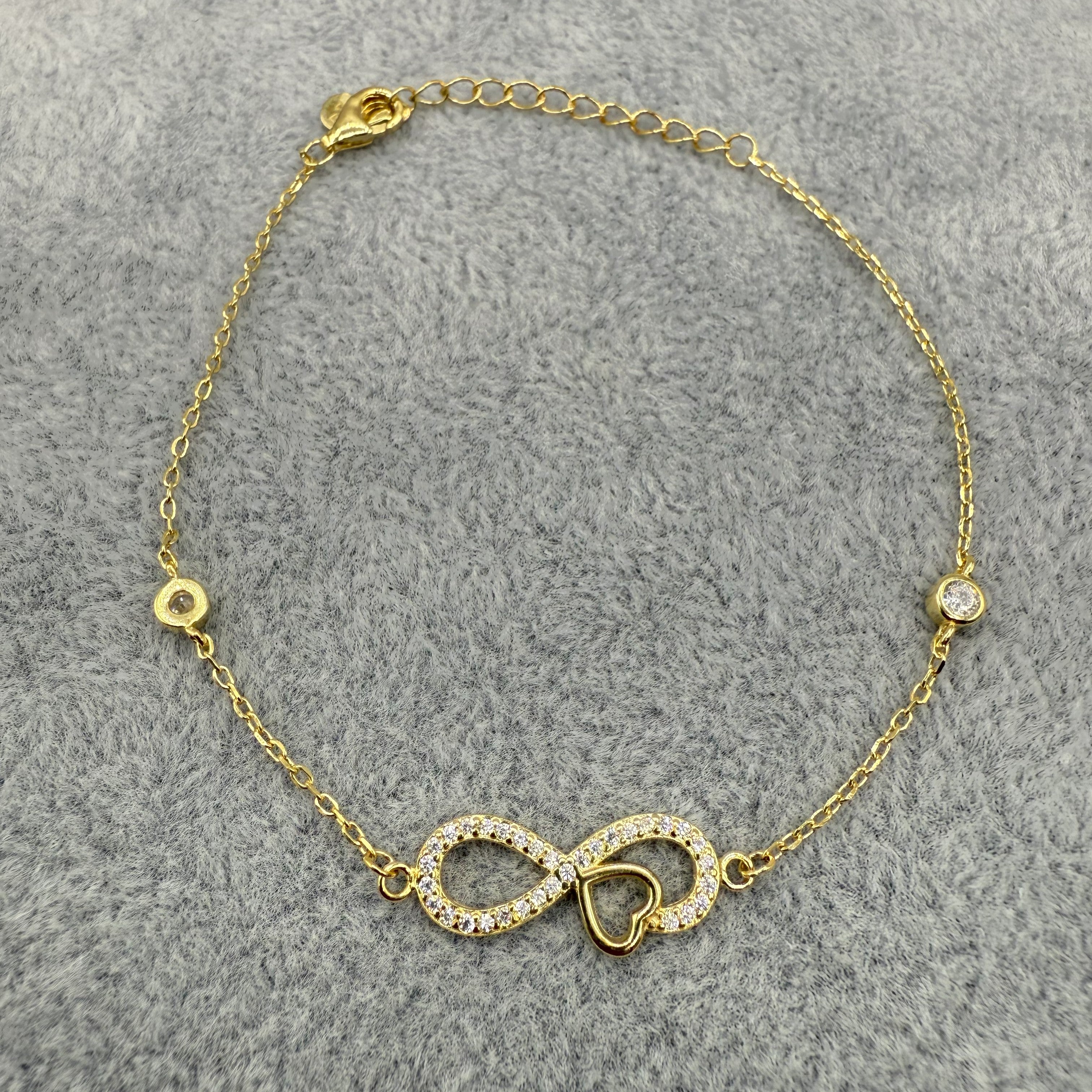 Bracciale Argento925 Dorato Con Simbolo Infinito Zirconato Art.Br52/19C