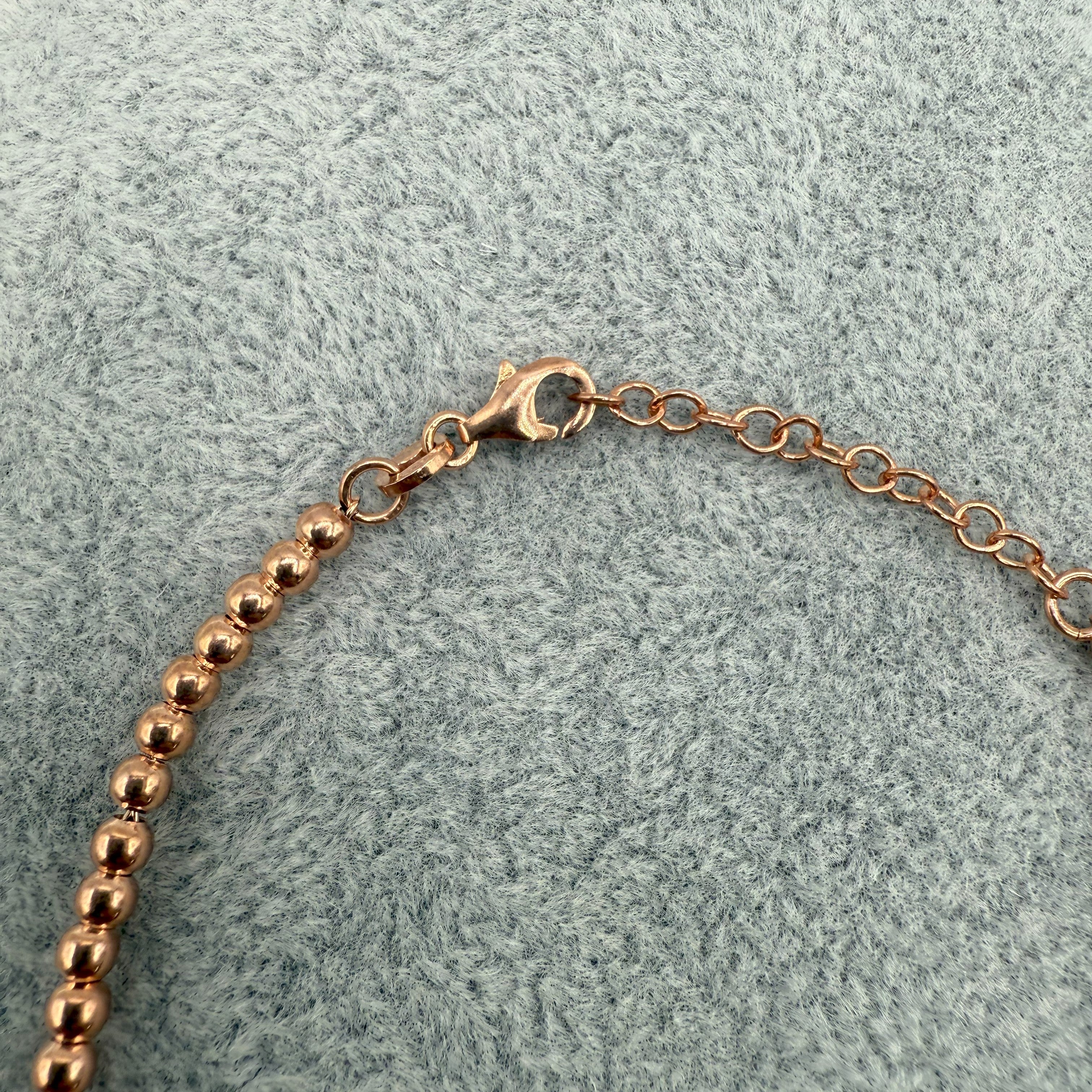 Bracciale Argento925 Ramato Con Ciondolo Cuore Zirconato Art.Ba898