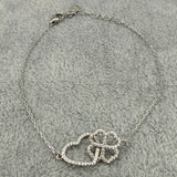 Bracciale Argento925 Con Cuore e Quadrifoglio Intrecciati Zirconati Art.BR123/4A