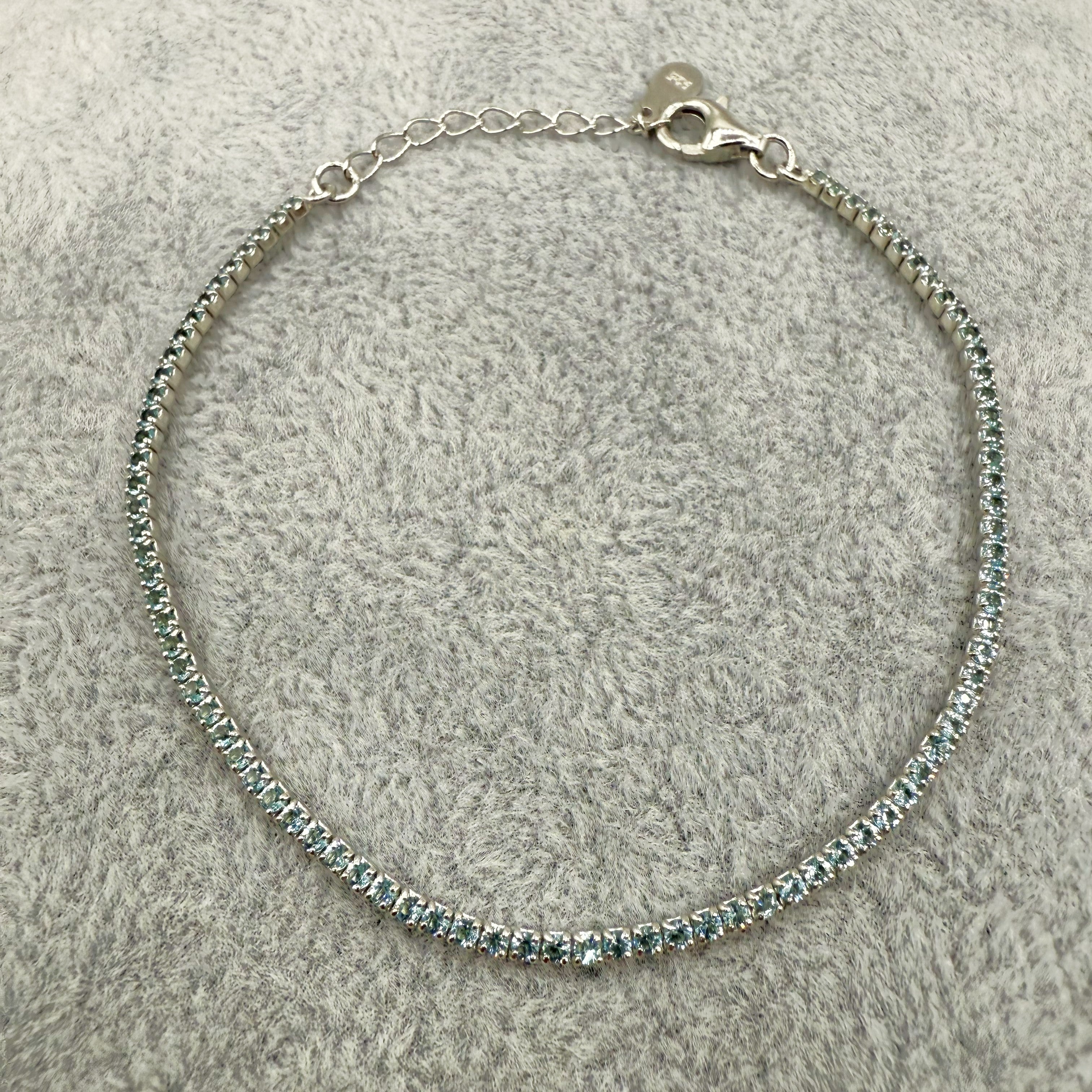Bracciale Argento925 Tennis Colore Acquamarina TE-15AZ