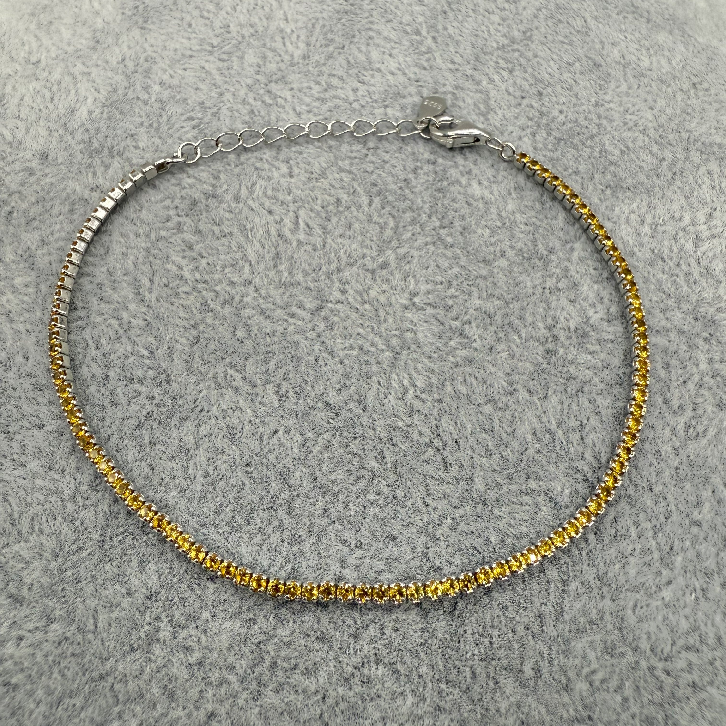 Bracciale Argento925 Tennis Colore Ambra TE-15GY