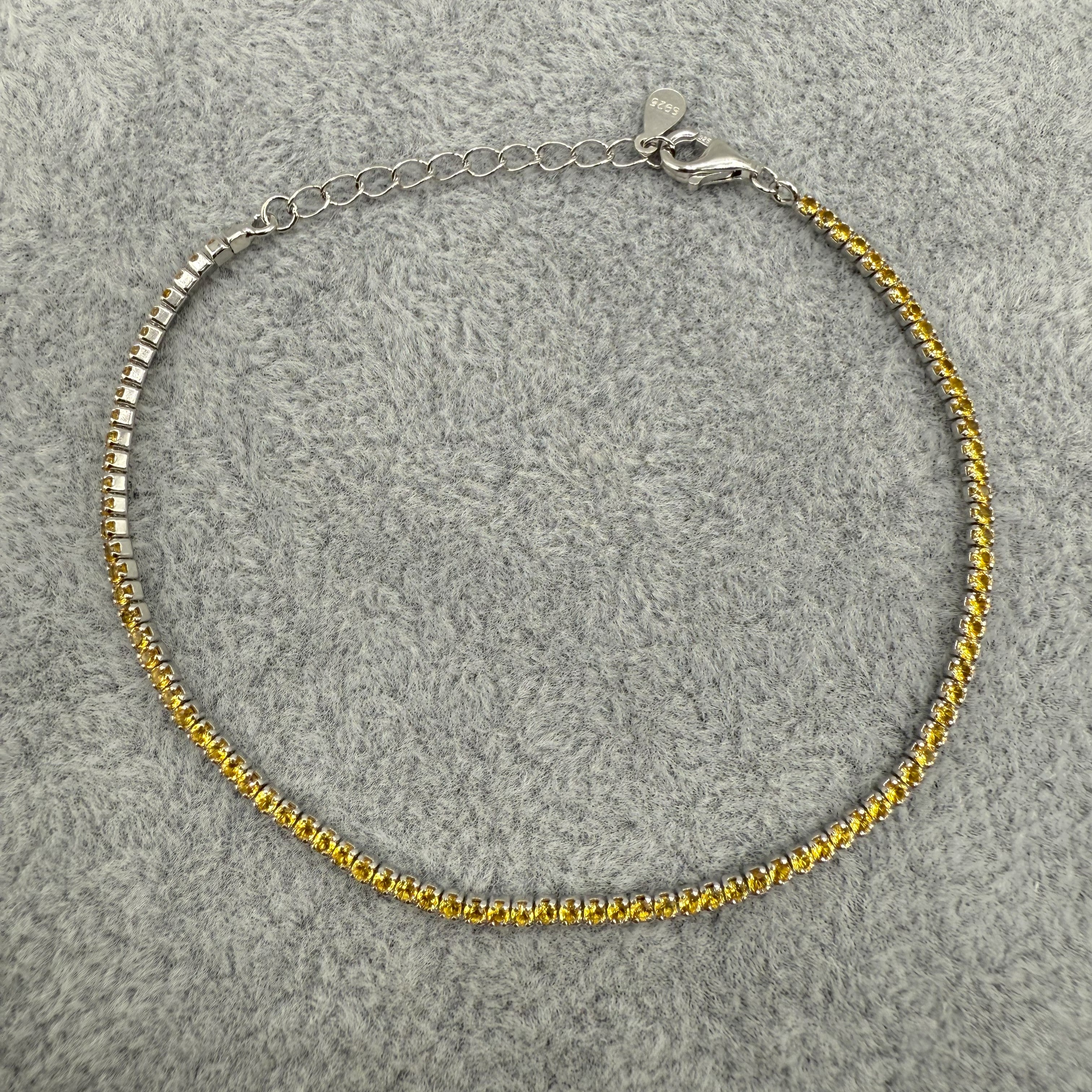 Bracciale Argento925 Tennis Colore Ambra TE-15GY