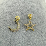 Orecchini in Argento925 Pendenti Stella e Luna Zirconati Art.029/49