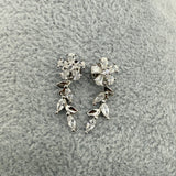 Orecchini in Argento925 Pendenti Fiorellini Zirconati Art.034/59