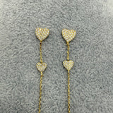 Orecchini in Argento925 Pendenti Con Cuori Zirconati Art.024/500