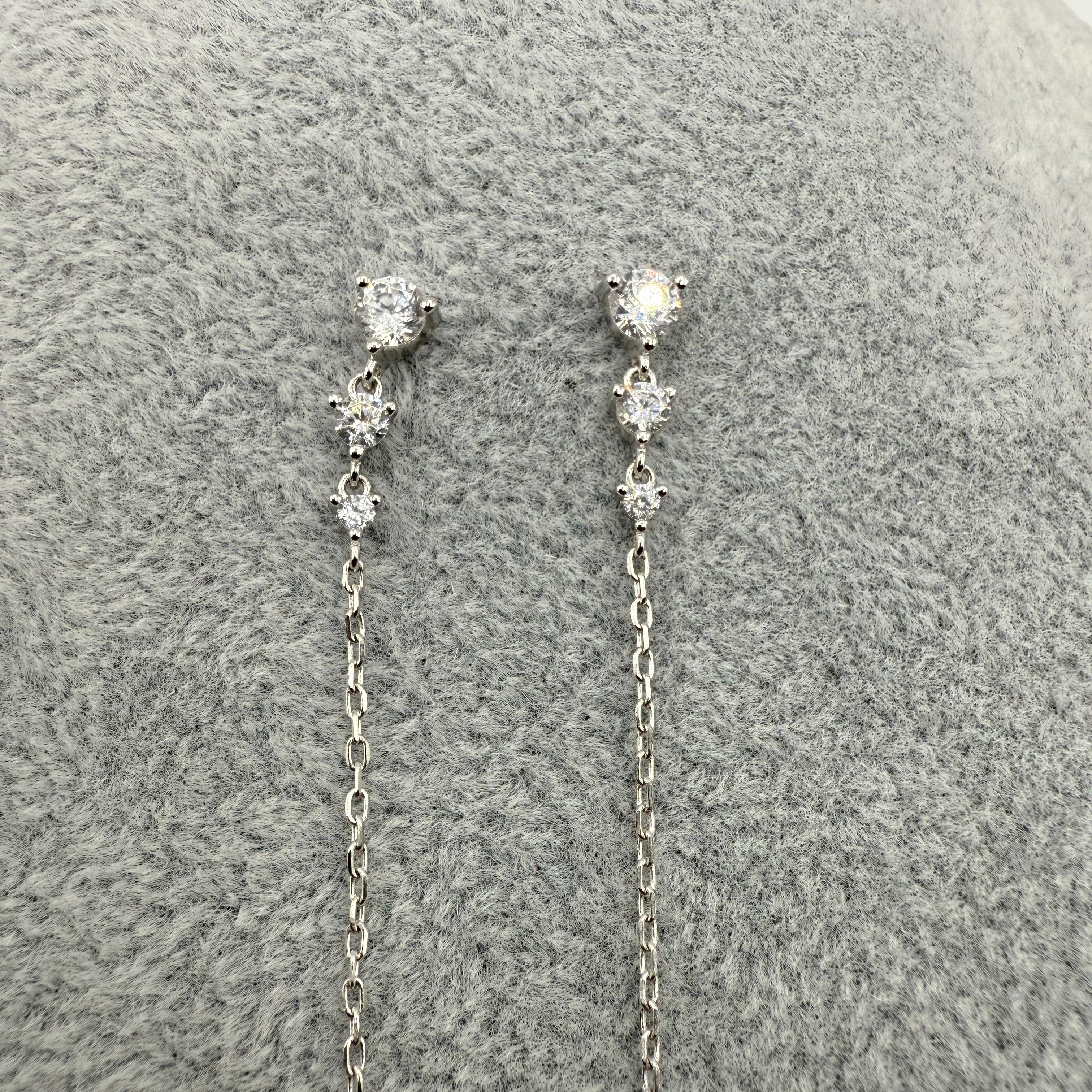 Orecchini in Argento925 Pendenti Con Zirconi Art.9543