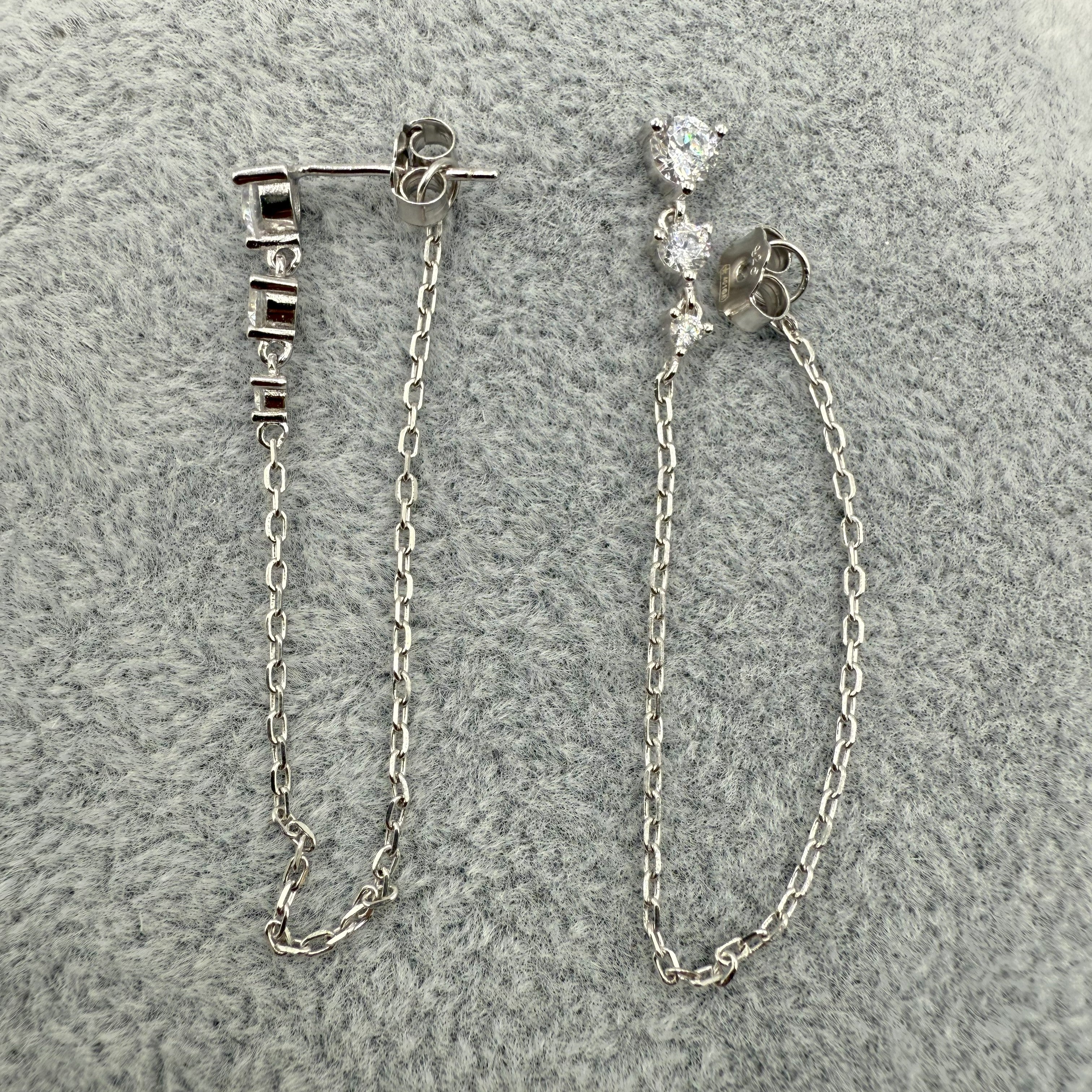 Orecchini in Argento925 Pendenti Con Zirconi Art.9543