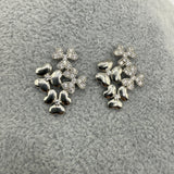 Orecchini in Argento925 Fantasia Fiori Zirconati Art.3600B