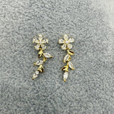 Orecchini in Argento925 Dorato Pendenti Fiorellini Zirconati Art.034/59