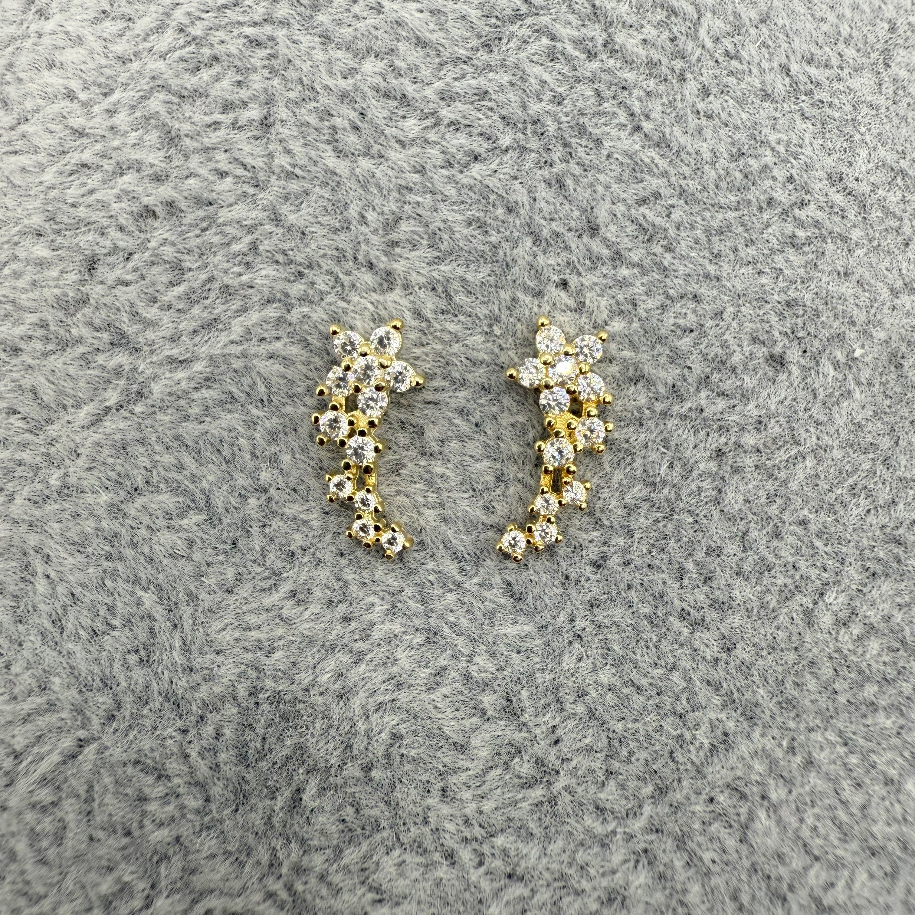 Orecchini in Argento925 Dorati Pendenti Zirconati Art.034/35