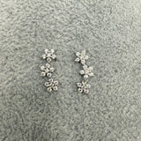 Orecchini in Argento925 Pendenti Con Fiorellini Zirconati Art.034/74