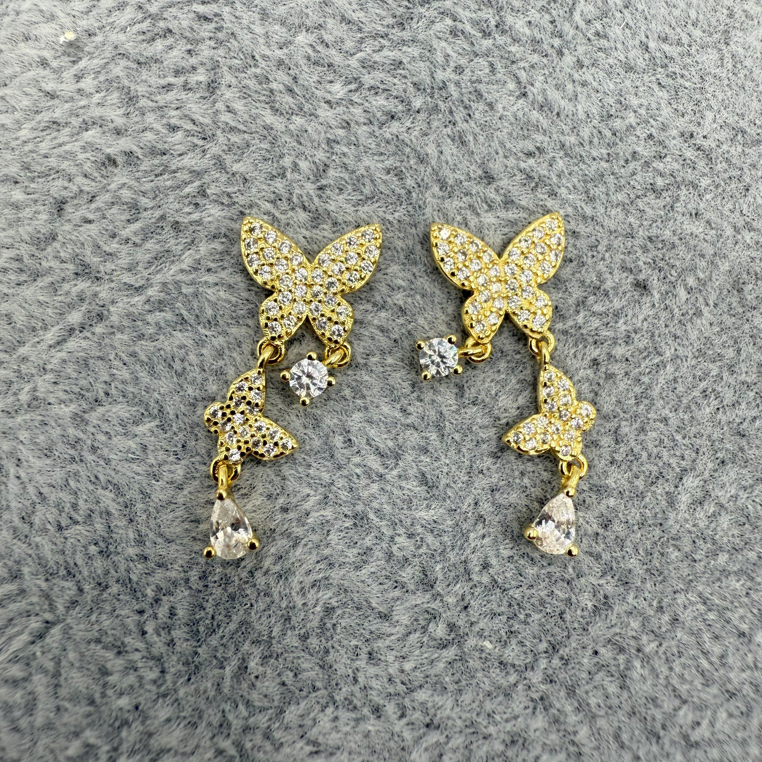 Orecchini in Argento925 Dorati Con Farfalline Zirconate Art.075/60