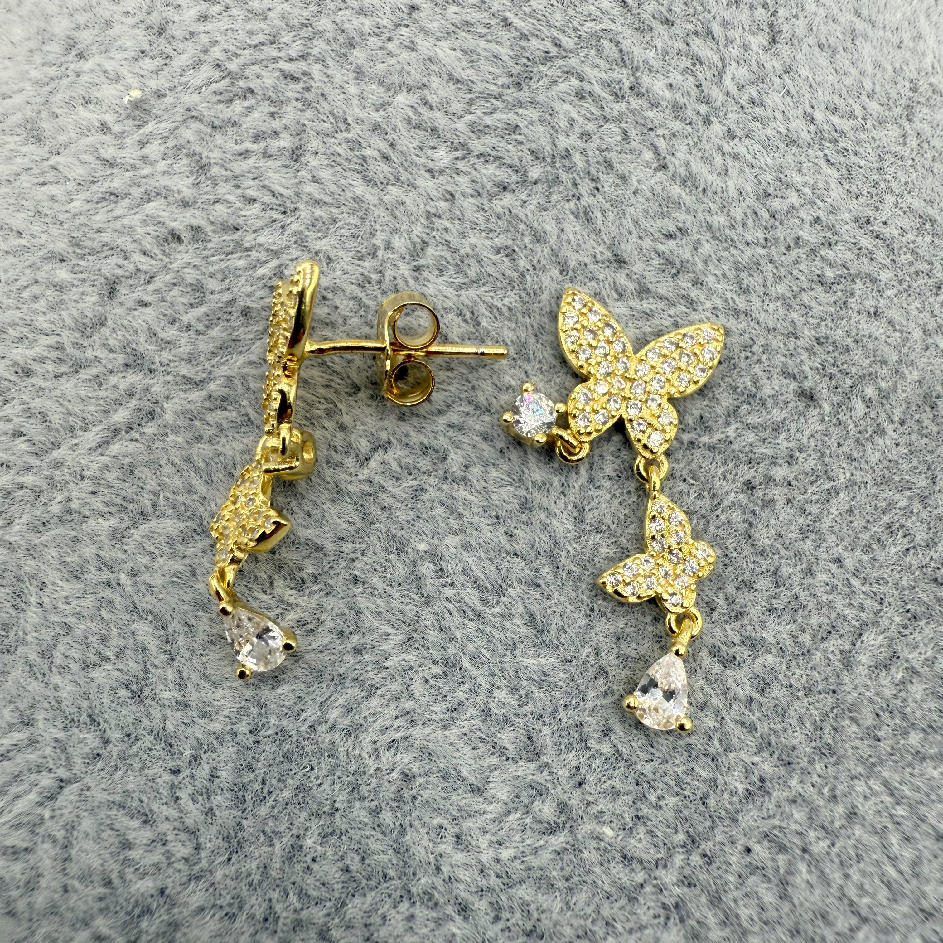 Orecchini in Argento925 Dorati Con Farfalline Zirconate Art.075/60