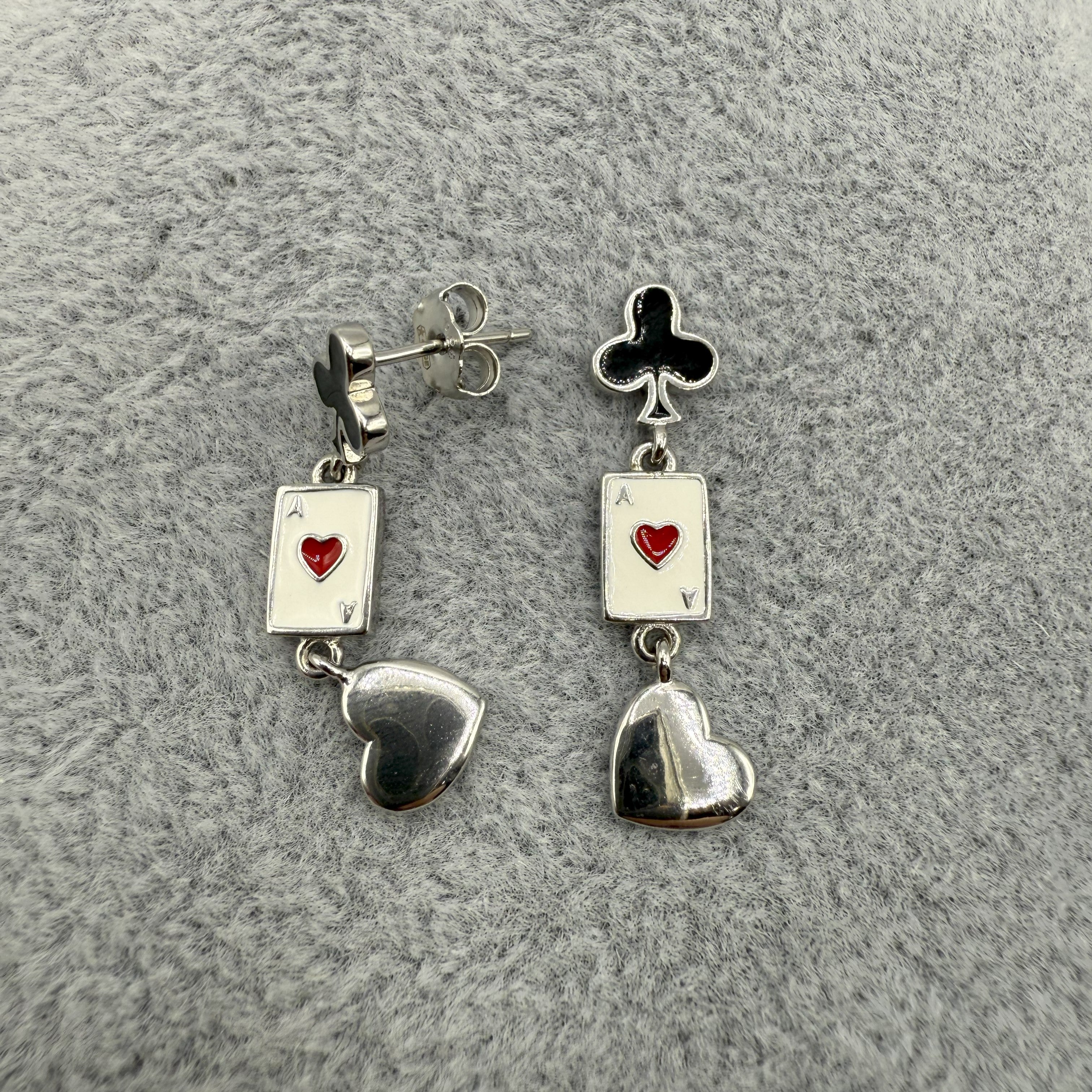 Orecchini in Argento925 Con Carte e Cuori Art.7404/W