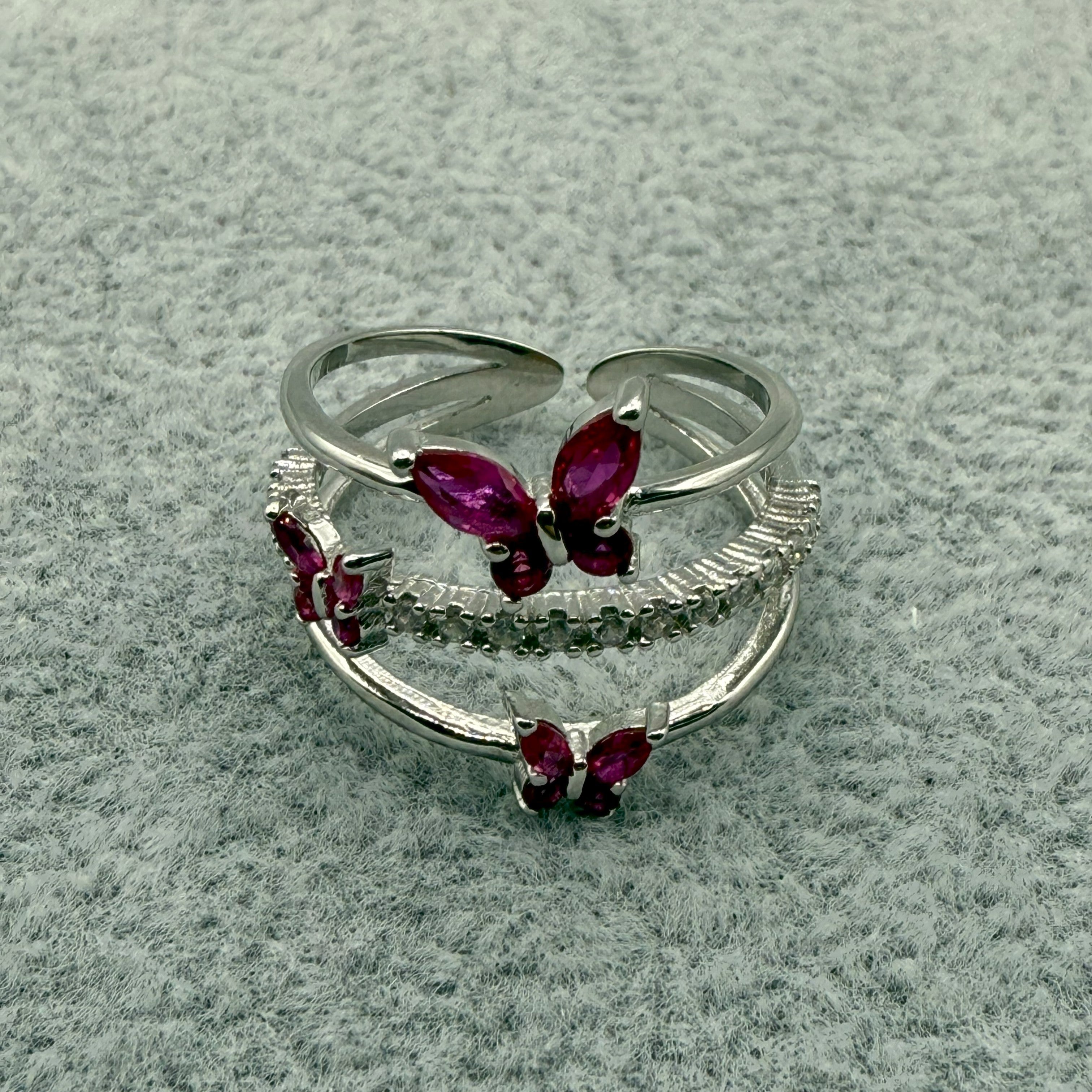 Anello Argento925 Fantasia Farfalle Zirconato Art.A75/17