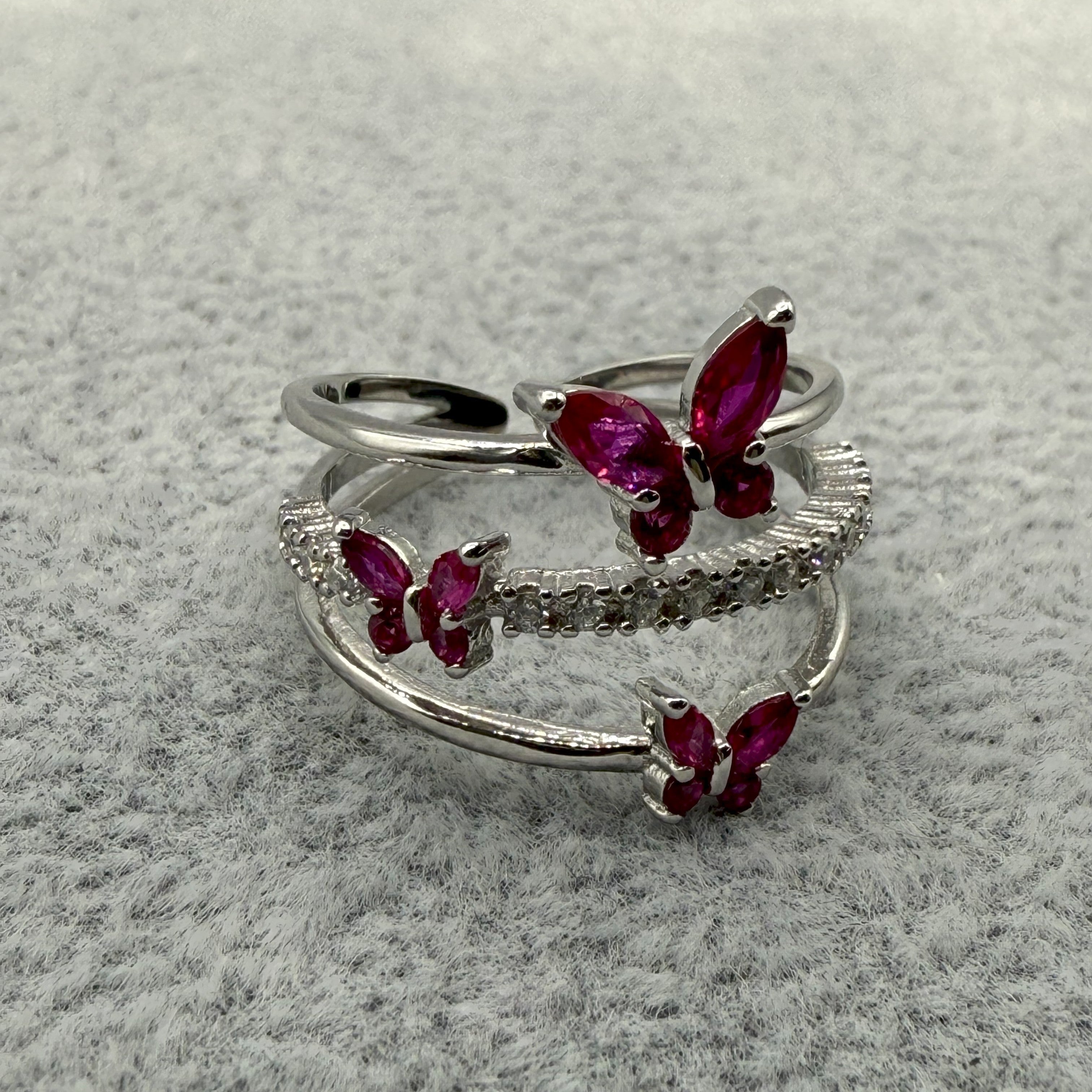 Anello Argento925 Fantasia Farfalle Zirconato Art.A75/17